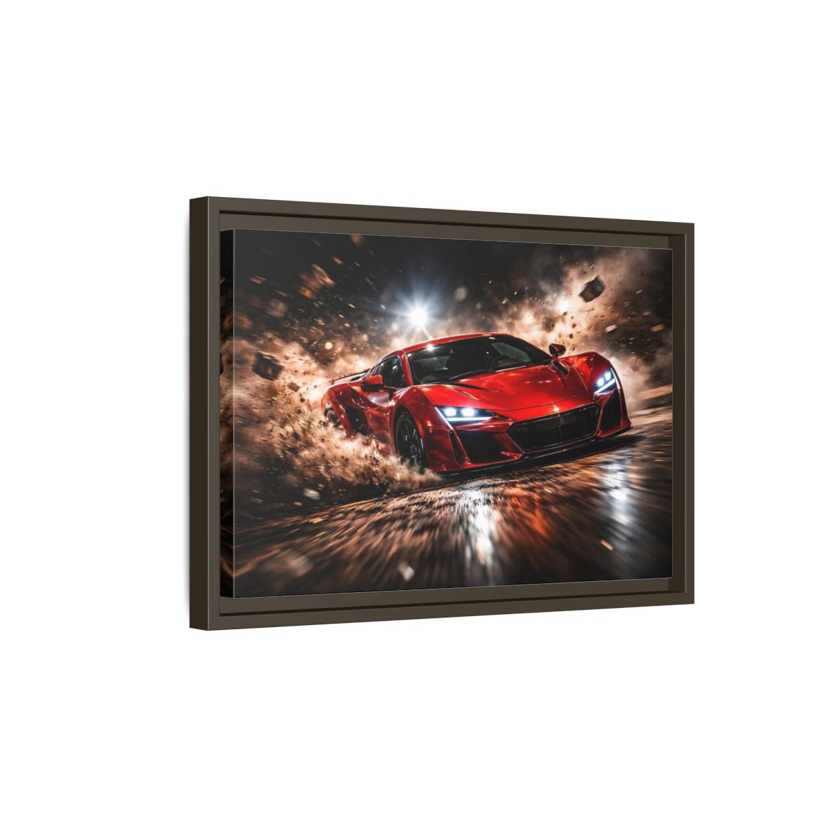 Side Mockup 5. Sports Sports Car Red And Black shown as stretched canvas wall art