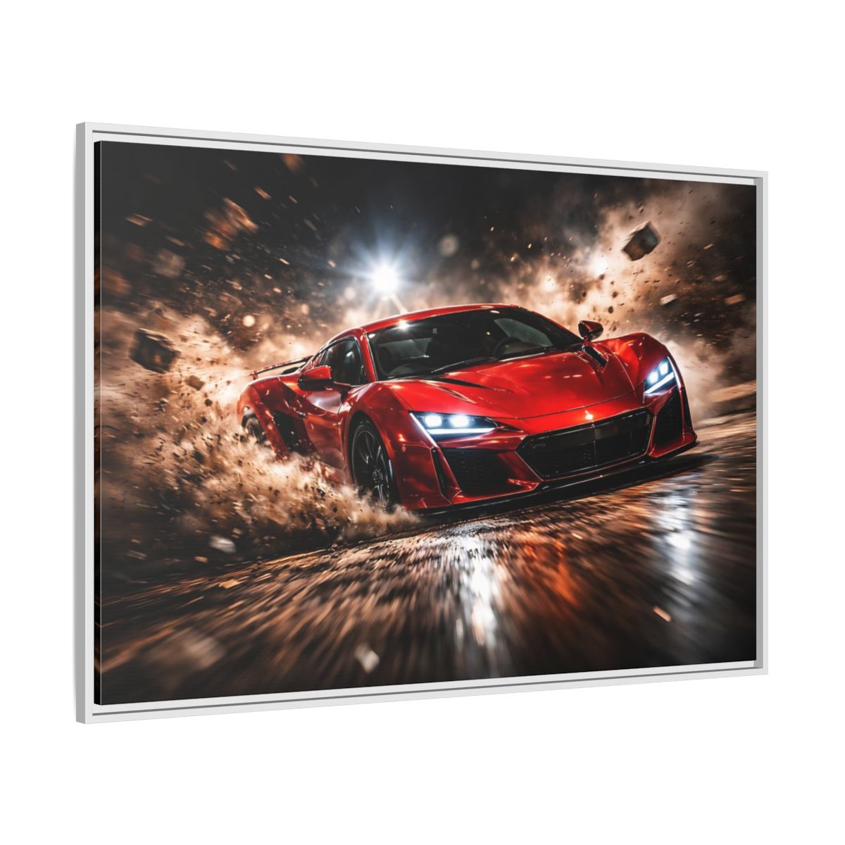 Side Mockup 7. Sports Sports Car Red And Black shown as stretched canvas wall art
