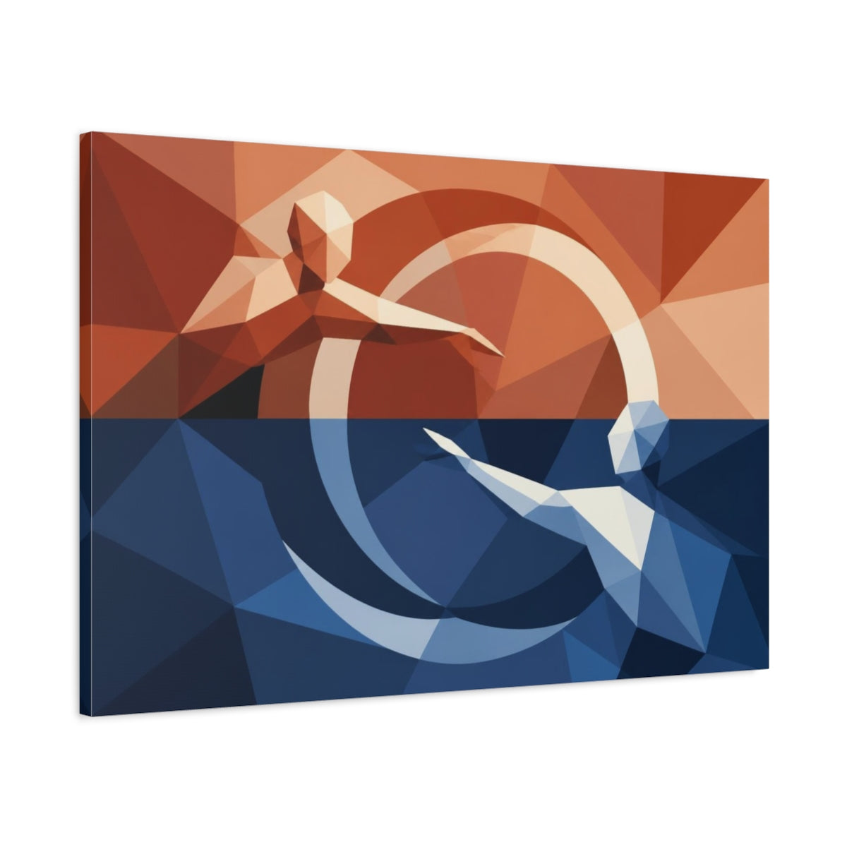 Main Mockup. Modern Faceless Figures shown as canvas print