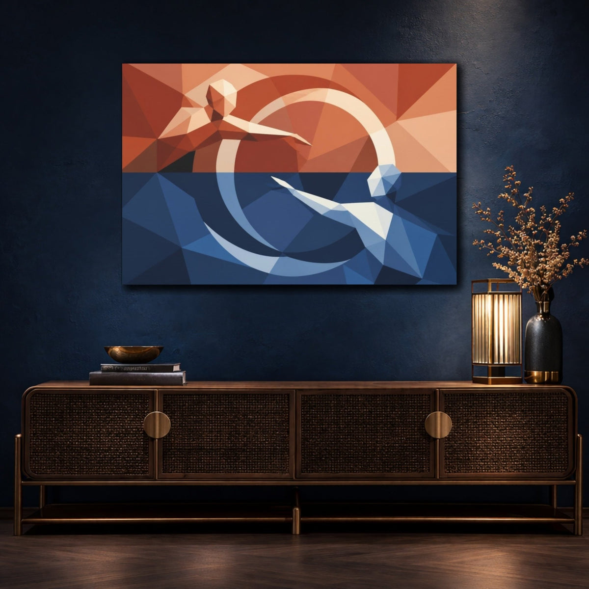 Modern Faceless Figures Canvas Print – Living Room, Above Fireplace - YesArtYes
