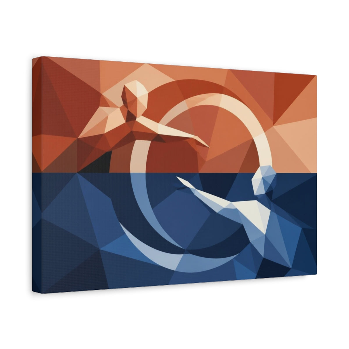Side Mockup 4. Modern Faceless Figures shown as canvas print