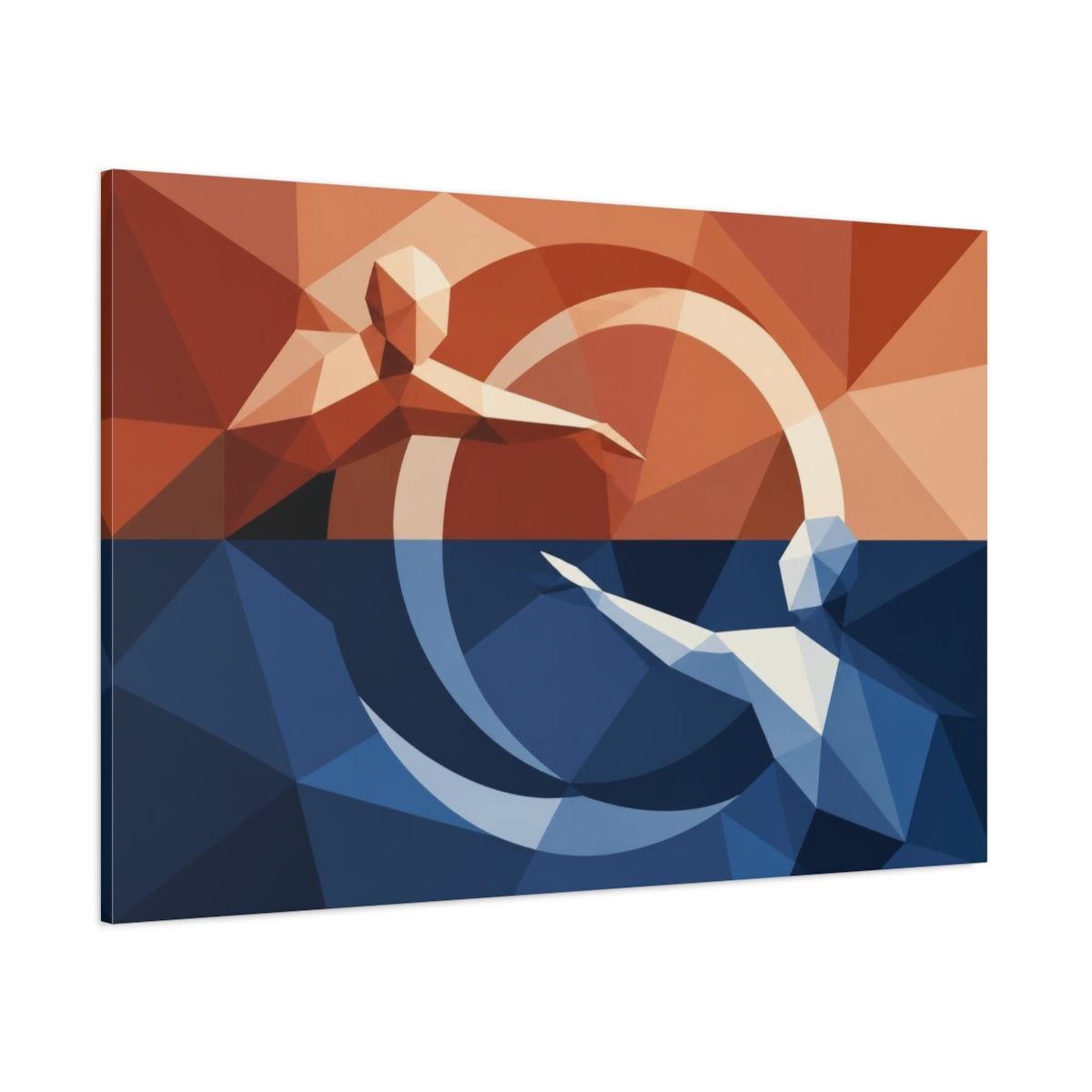 Side Mockup 1. Modern Faceless Figures shown as canvas print