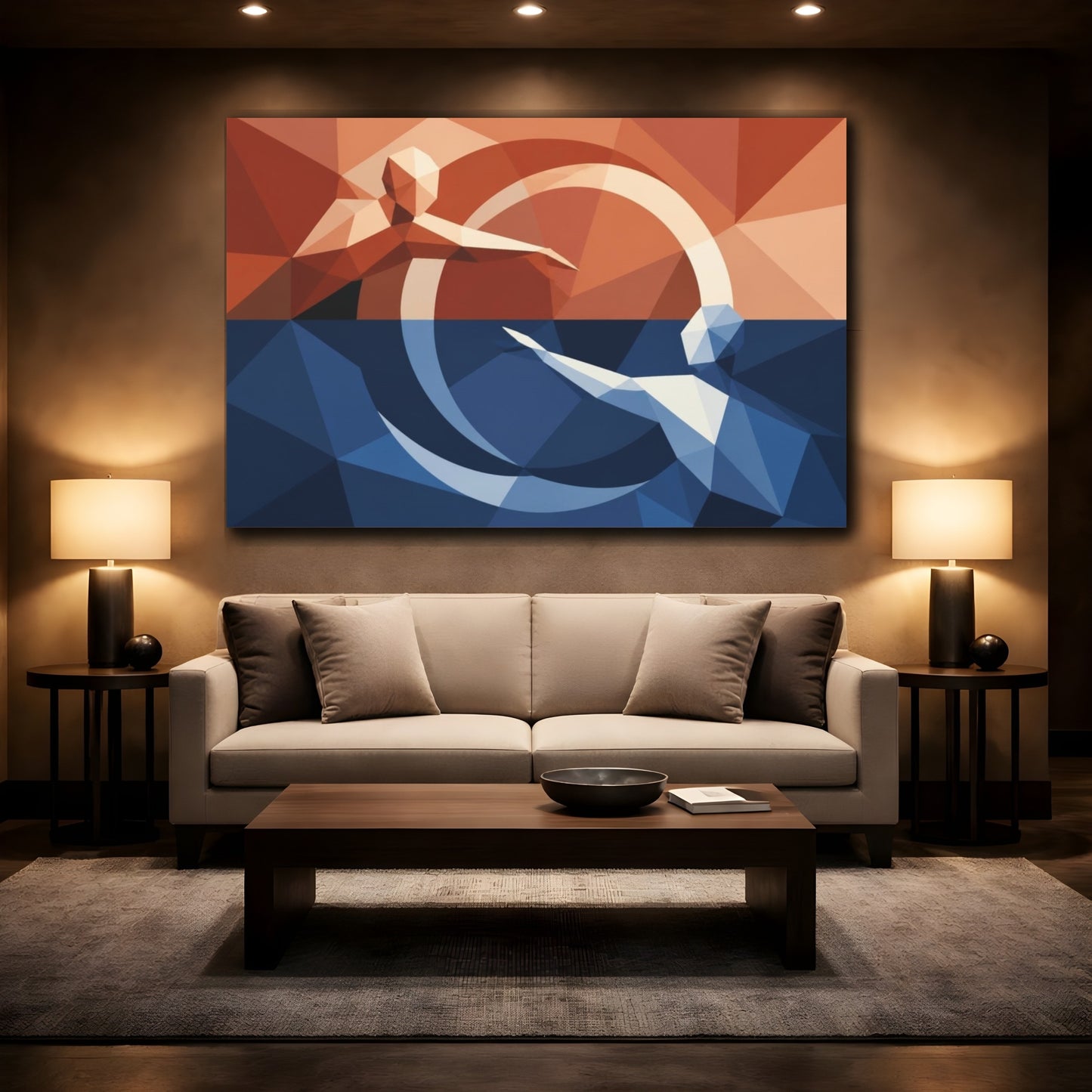 Mockup 2. Modern Faceless Figures shown as canvas print