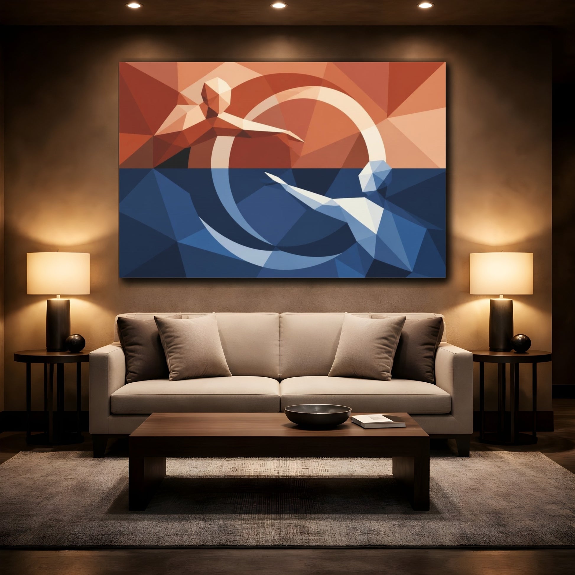 Mockup 2. Modern Faceless Figures shown as canvas print