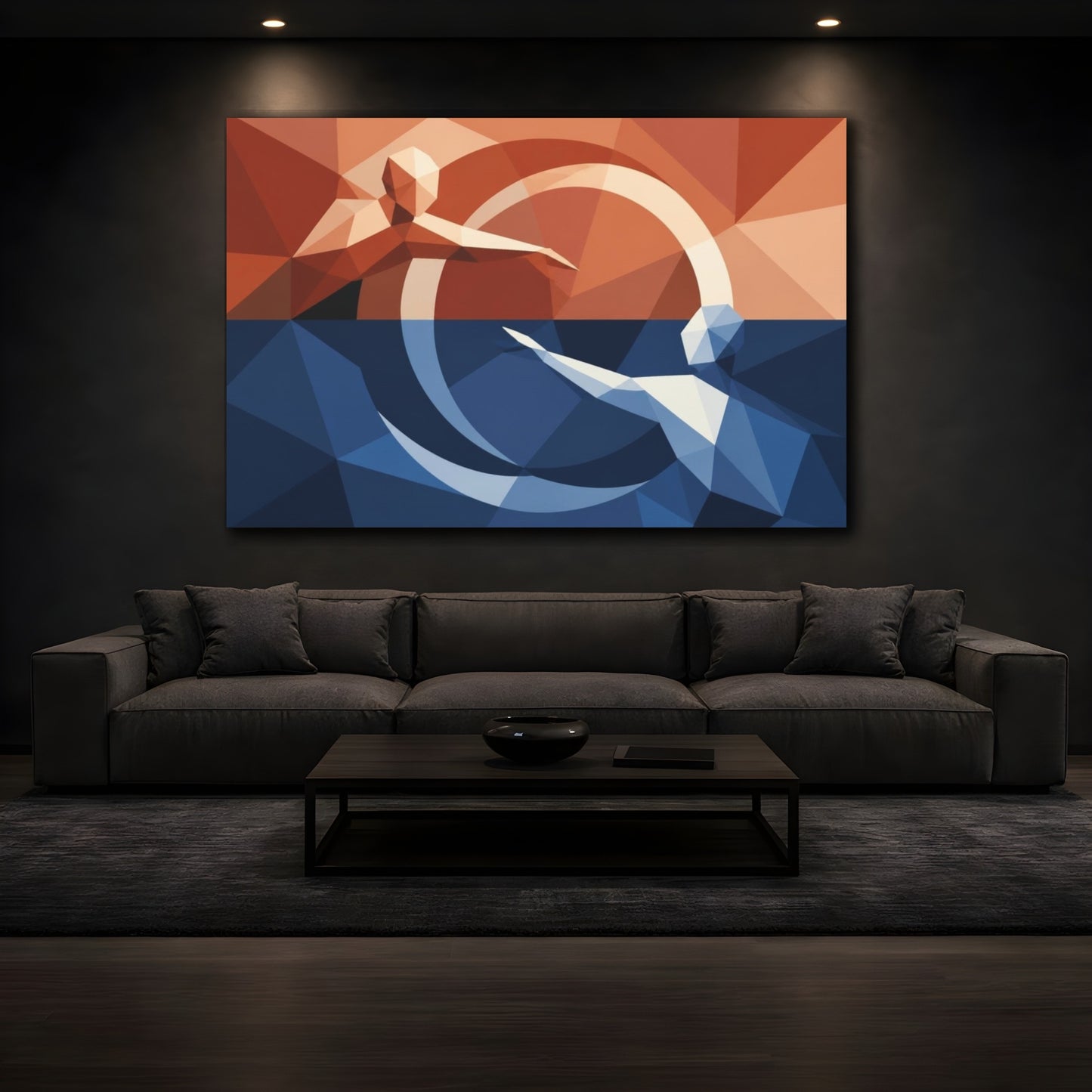 Mockup 3. Modern Faceless Figures shown as canvas print