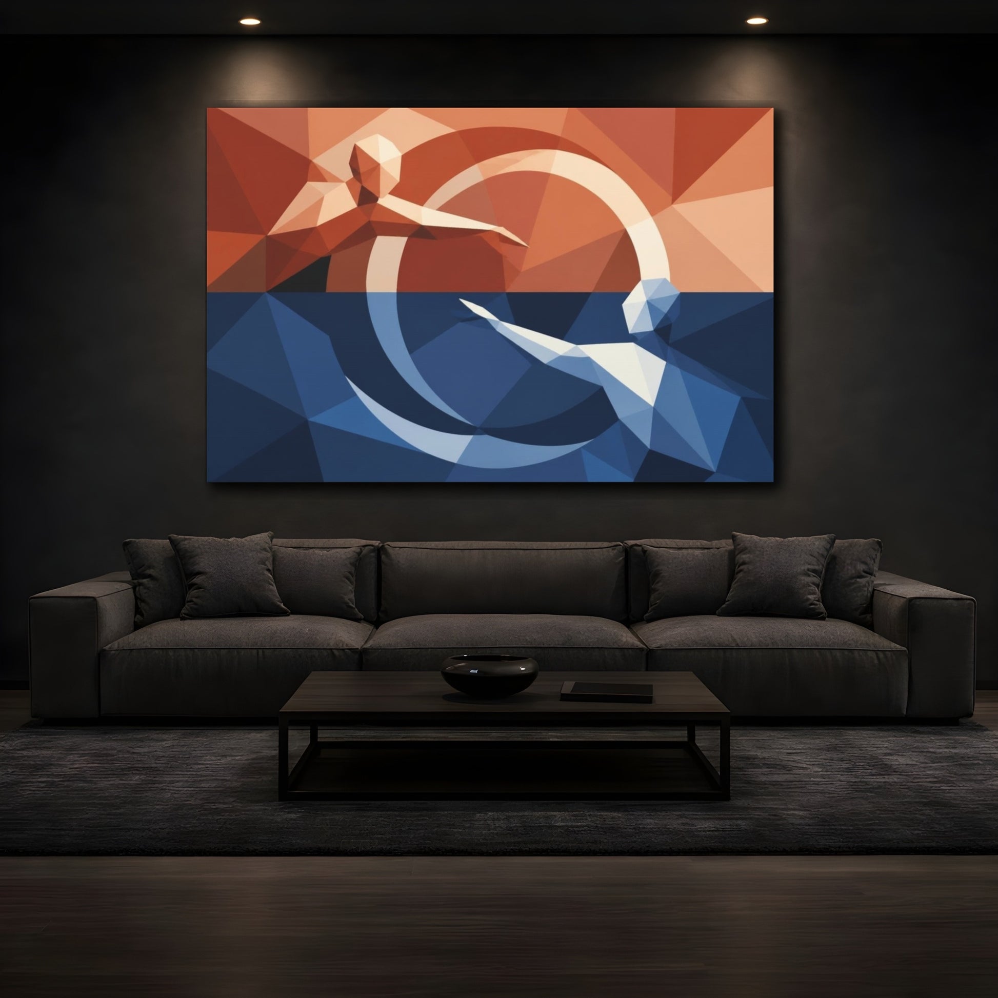 Mockup 3. Modern Faceless Figures shown as canvas print