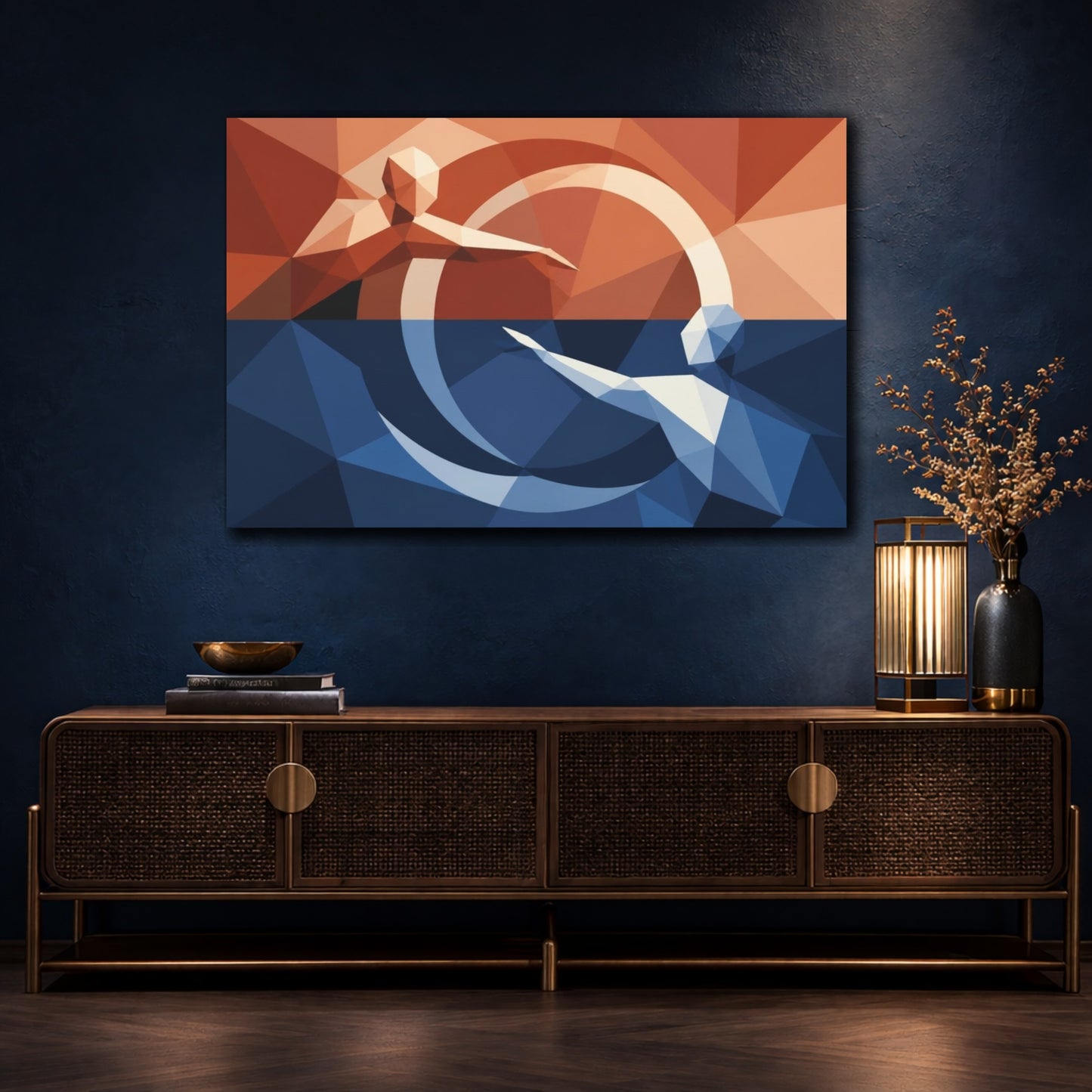 Mockup 4. Modern Faceless Figures shown as canvas print