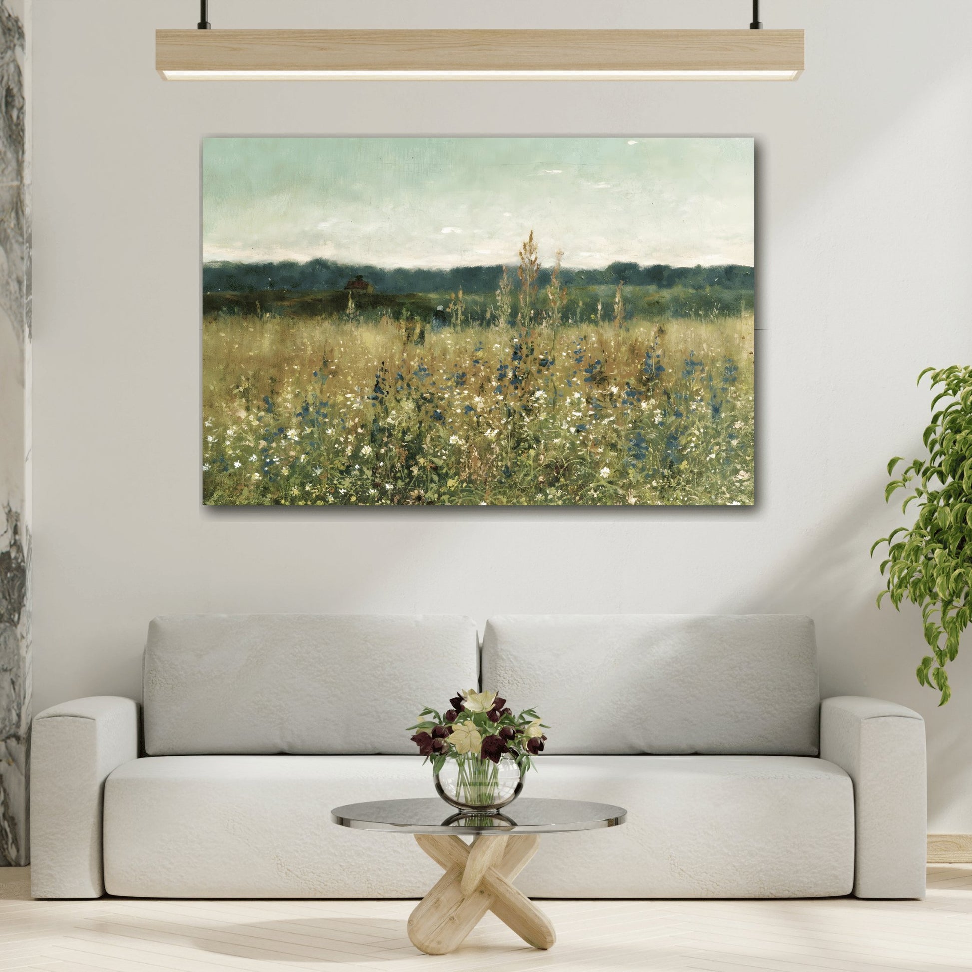 Modern Floral Harmony Canvas Print - Wall Art Prints for Interior Designers - Champ Fleuri by Antoine Chintreuil