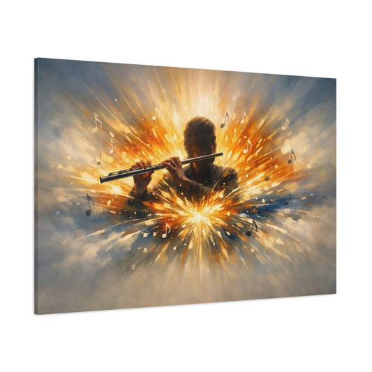 Modern Flute shown as stretched canvas wall art