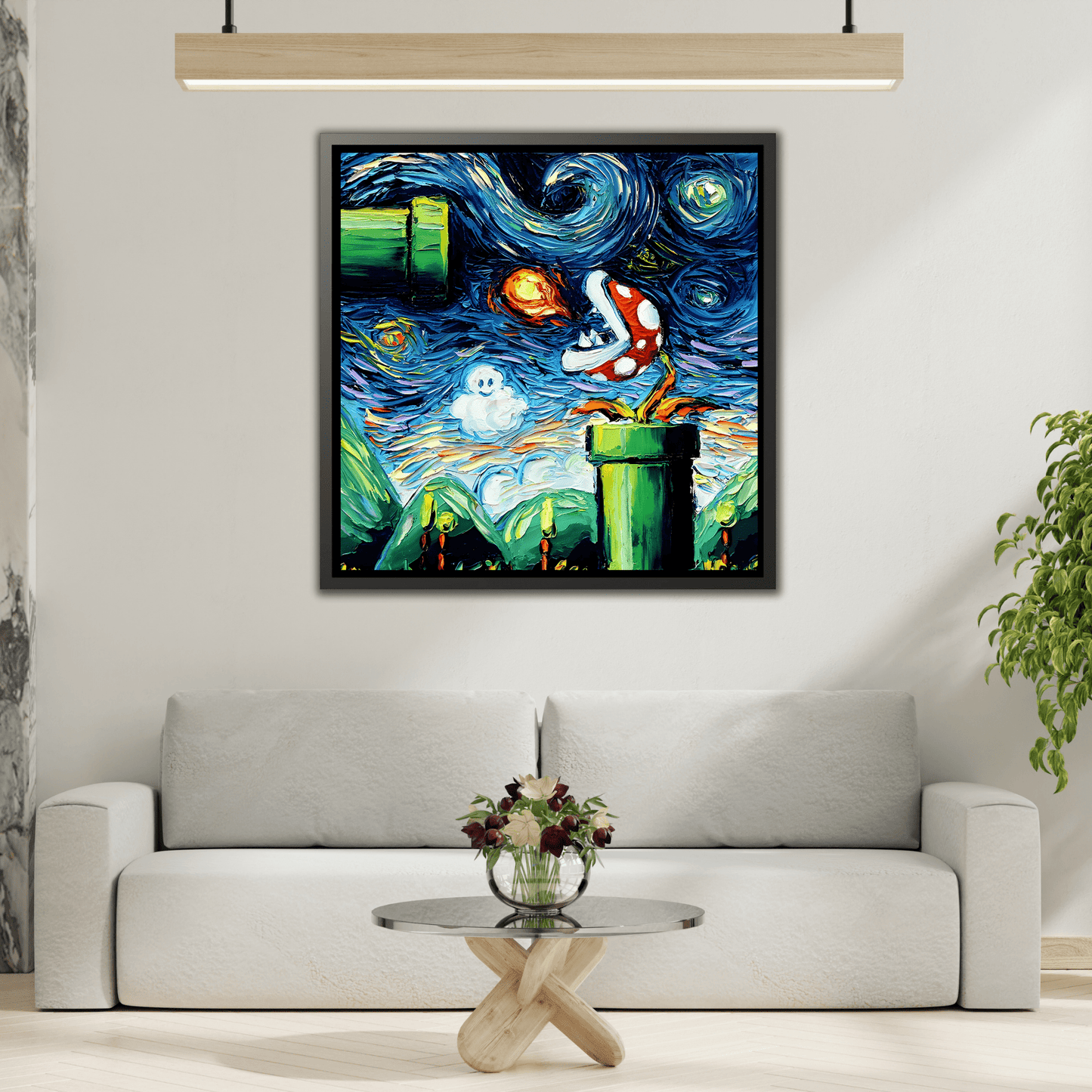 Modern Framed Abstract Starry Night Canvas Wall Art Prints - YesArtYes