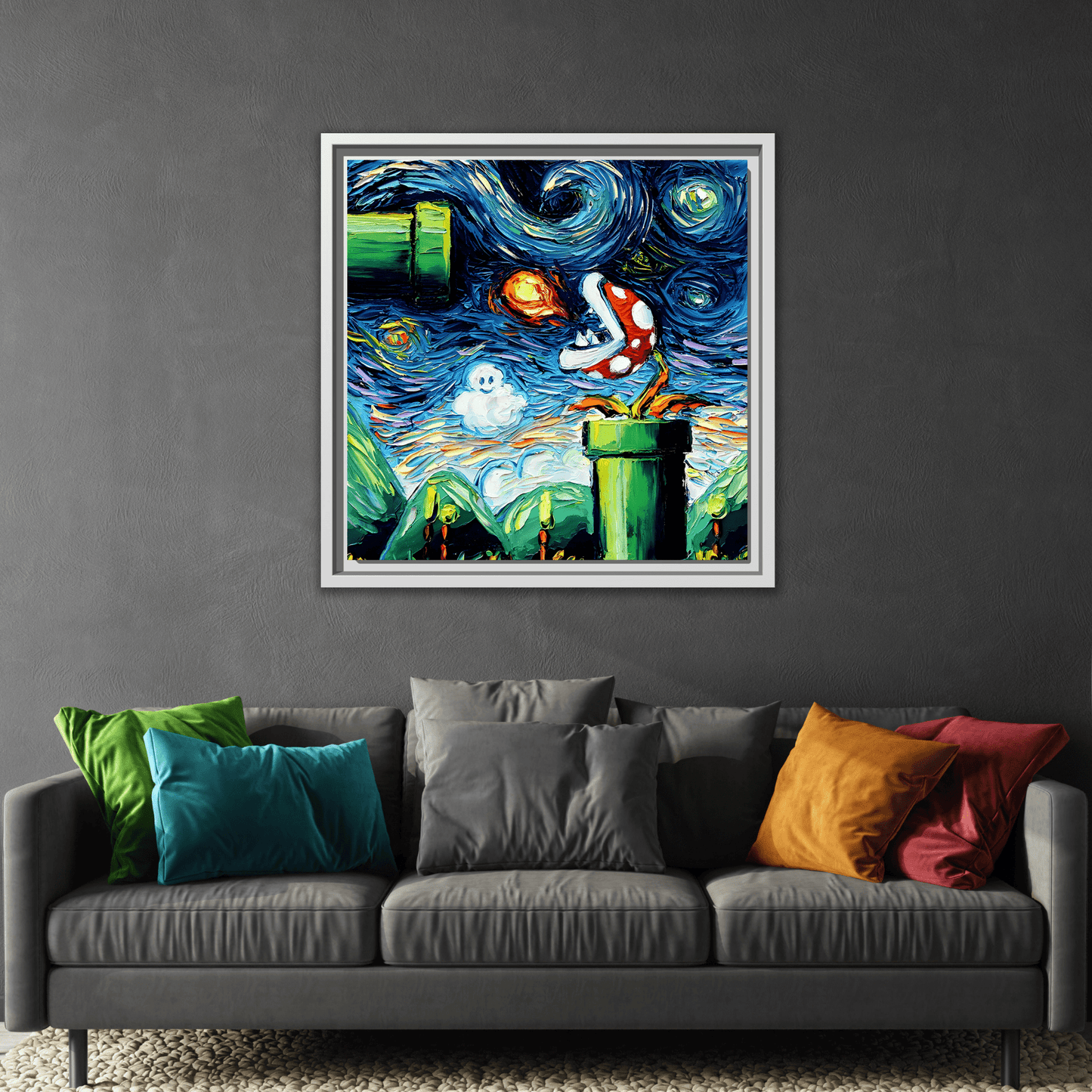 Modern Framed Abstract Starry Night Canvas Wall Art Prints - YesArtYes