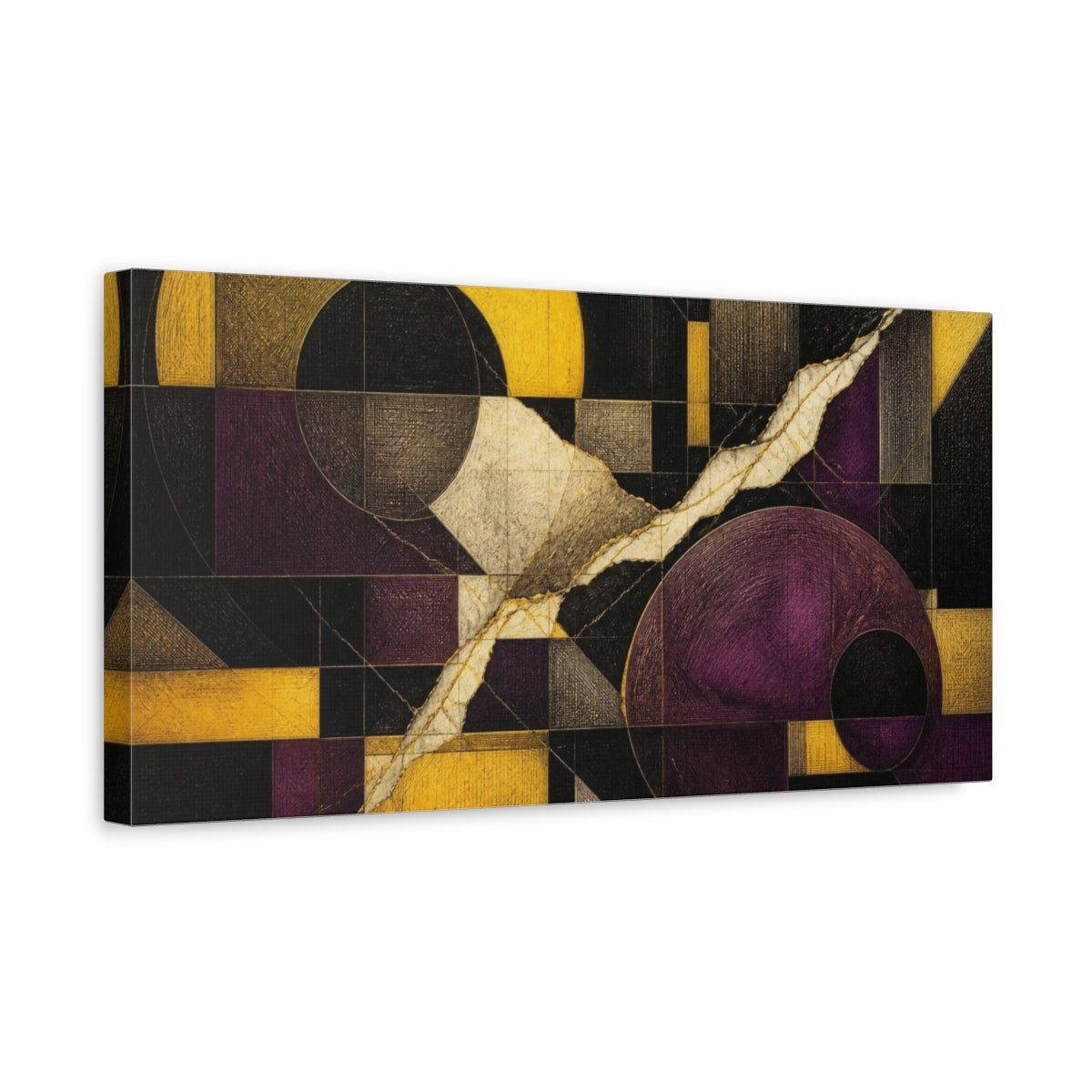 Side Mockup 3. Modern Geometric Circles shown as canvas print