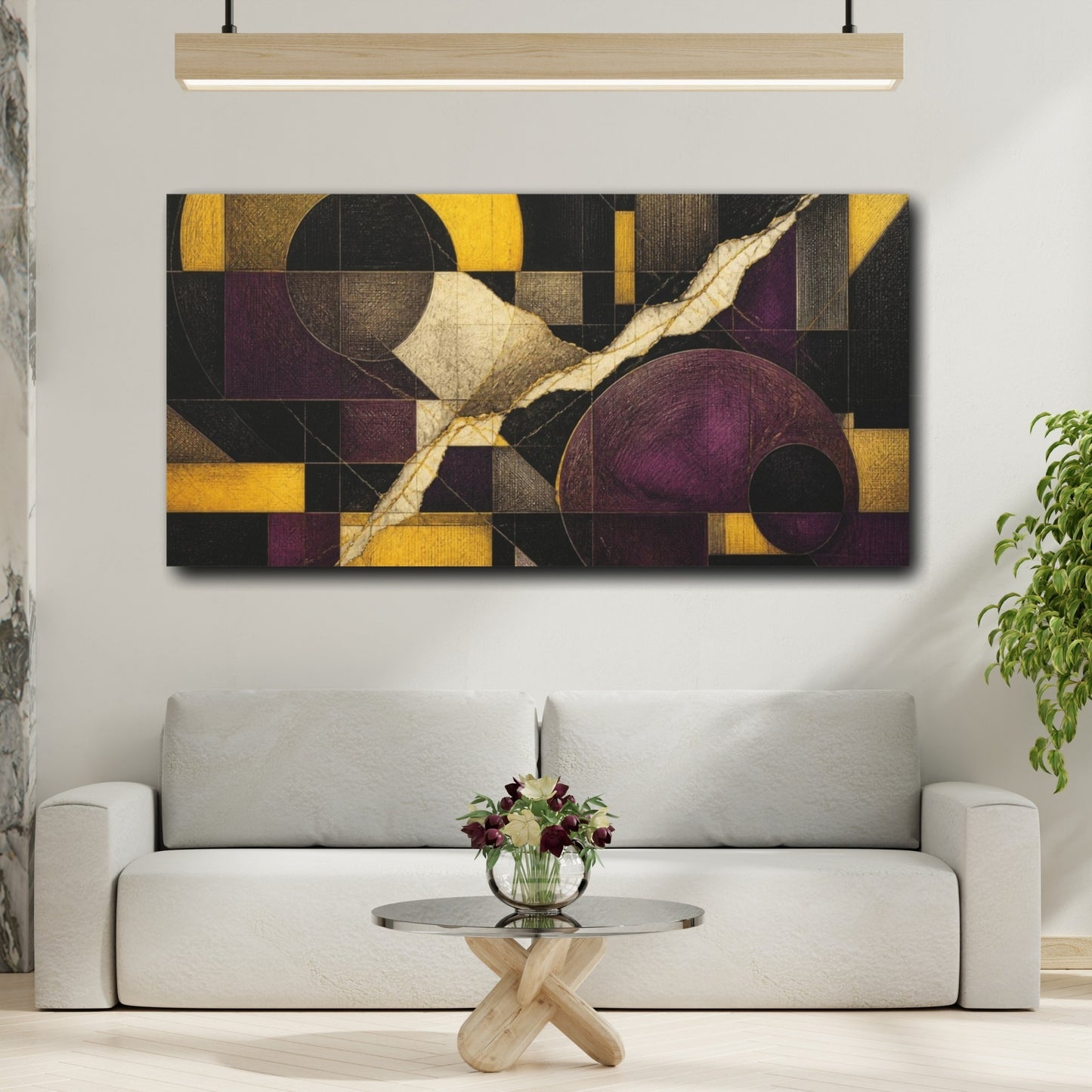 Mockup 2. Modern Geometric Circles shown as canvas print