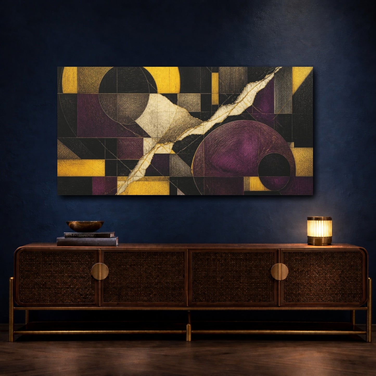 Mockup 4. Modern Geometric Circles shown as canvas print