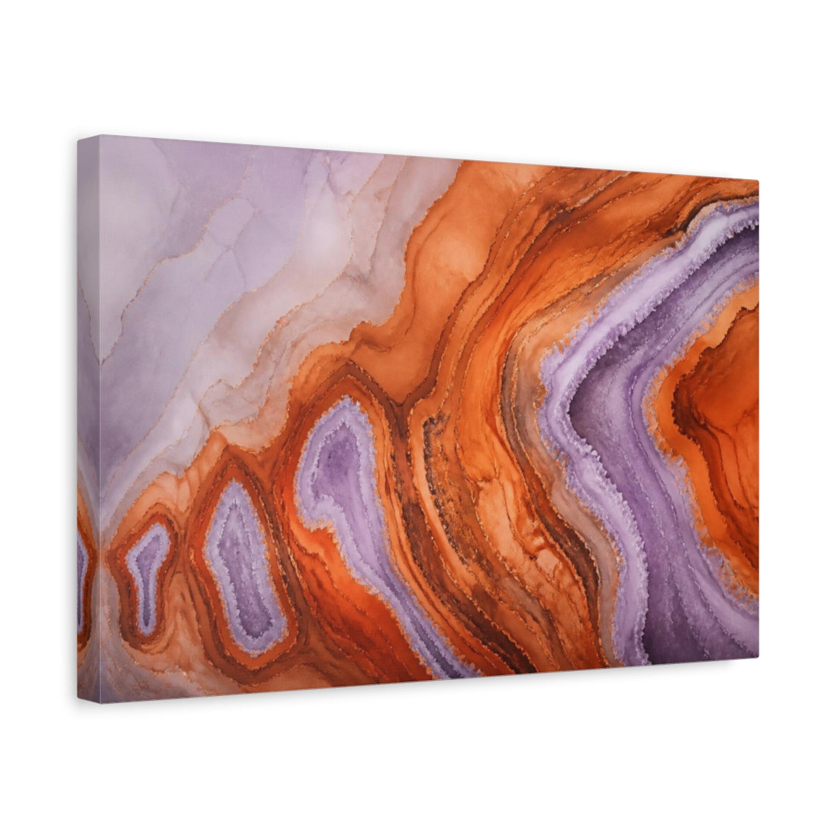 Side Mockup 4. Modern Lavender Geode shown as canvas print