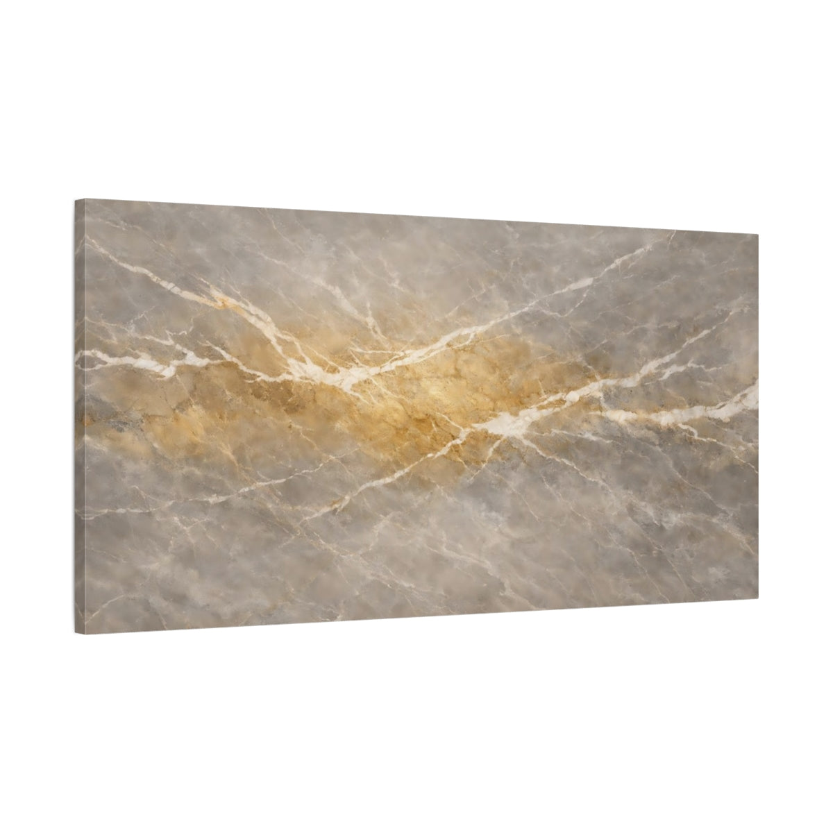 Side Mockup 1. Abstract Marble Texture Grey Gold Marble shown as stretched canvas wall art