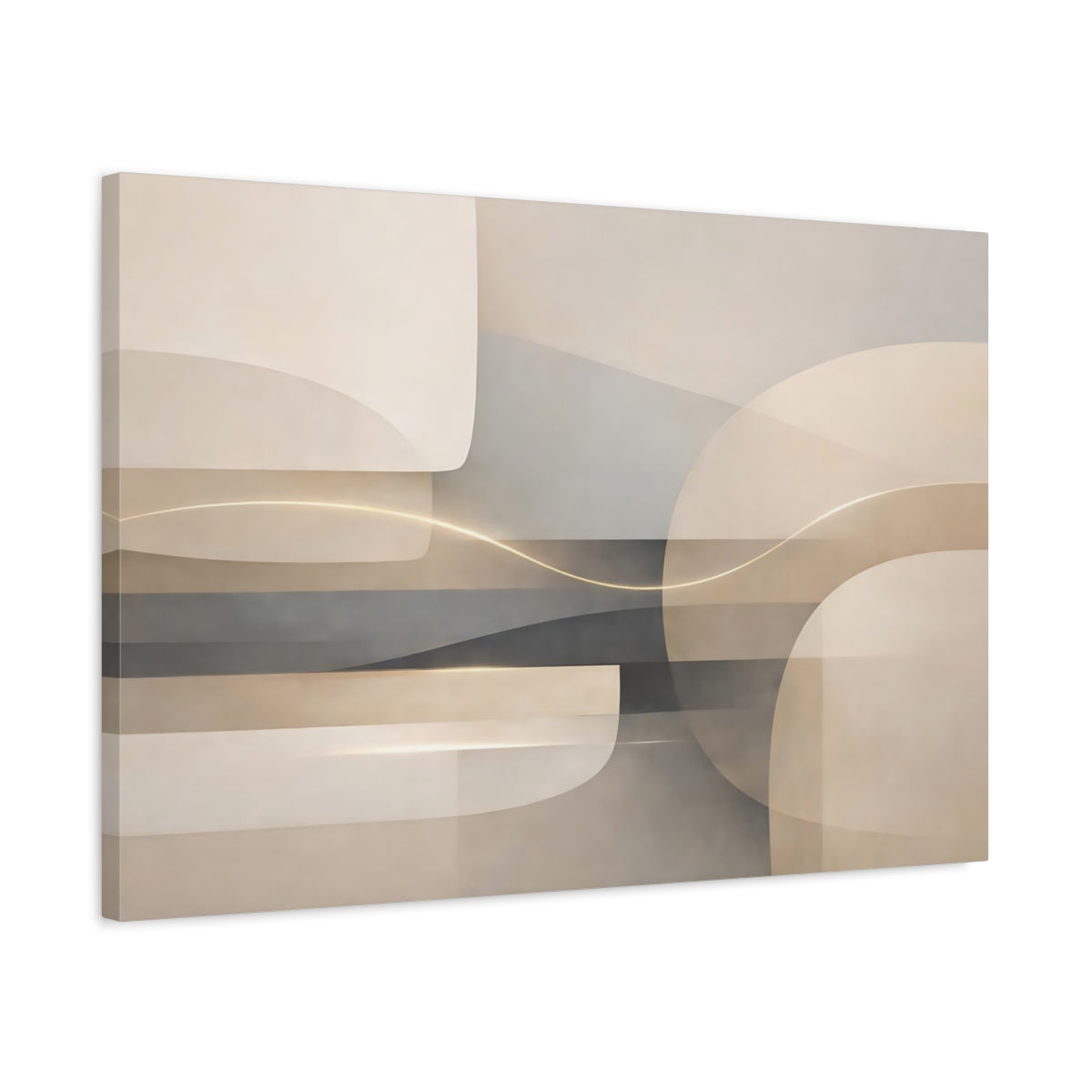 Side Mockup 2. Abstract Abstract Forms Neutral Abstract shown as stretched canvas wall art