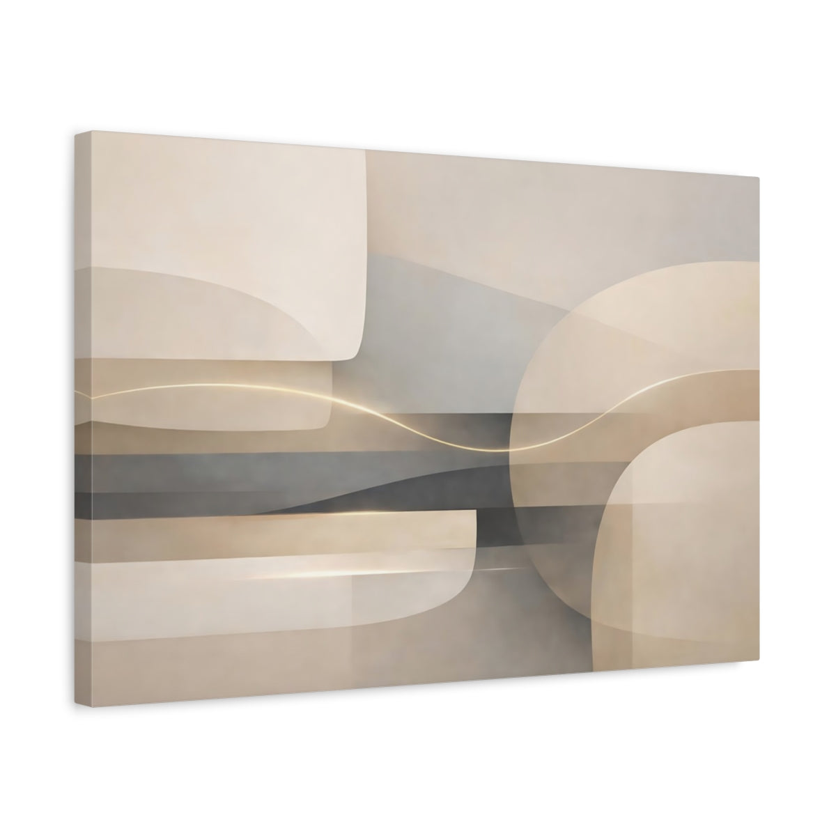 Side Mockup 3. Abstract Abstract Forms Neutral Abstract shown as stretched canvas wall art