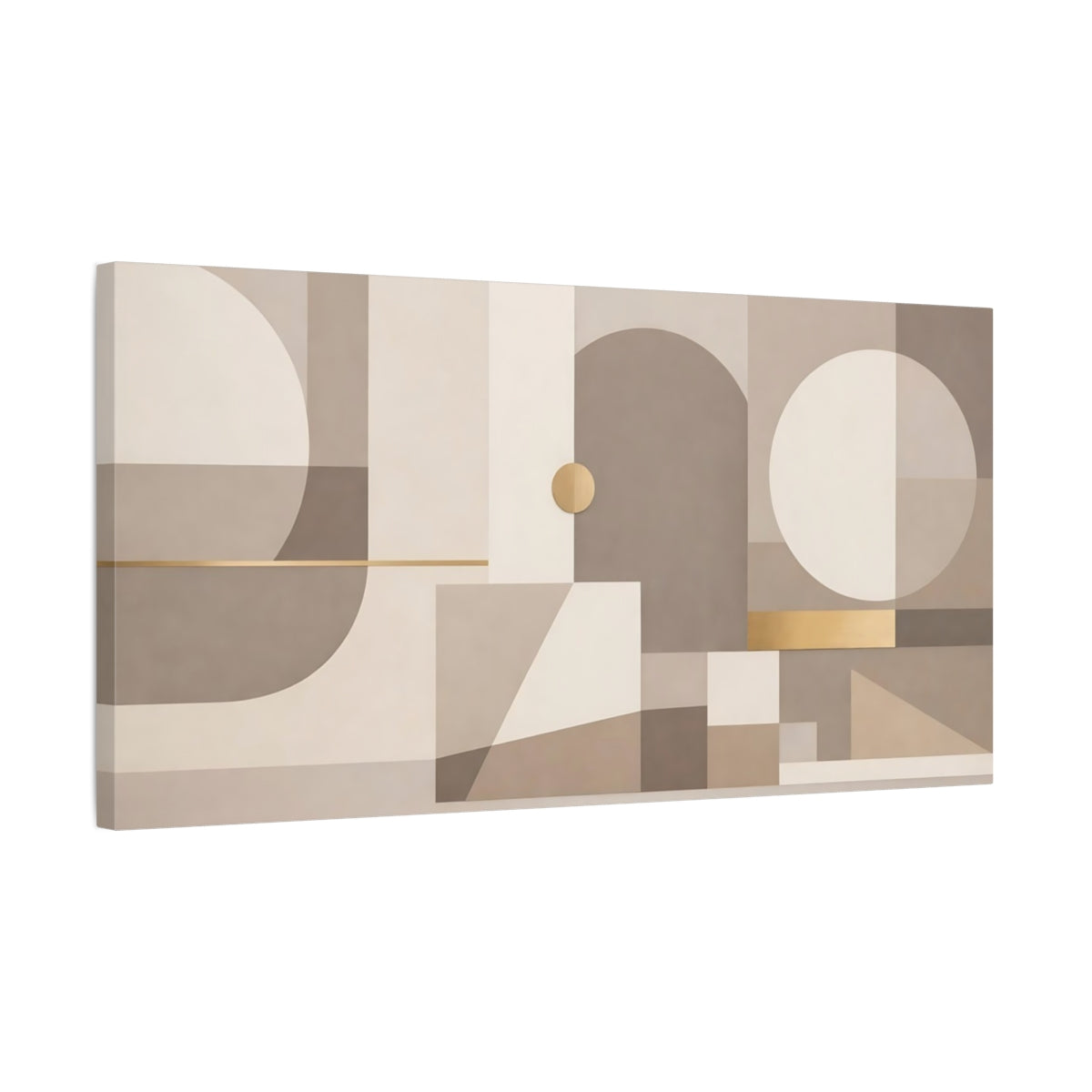 Side Mockup 2. Abstract Geometric Shapes Neutral Geometric shown as stretched canvas wall art