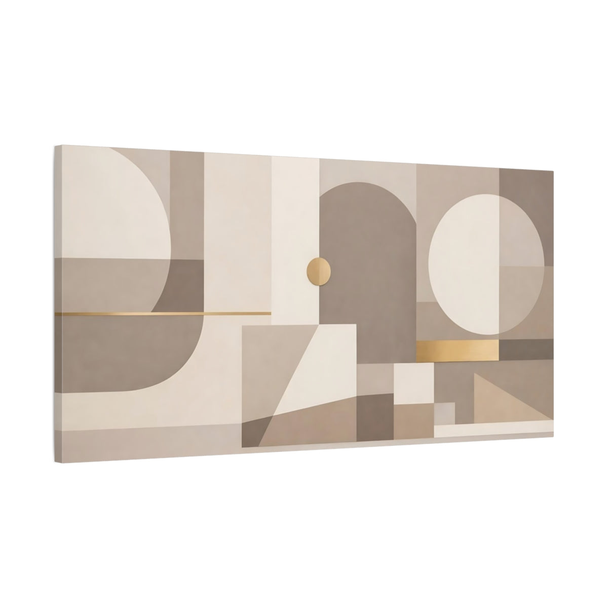 Side Mockup 1. Abstract Geometric Shapes Neutral Geometric shown as stretched canvas wall art