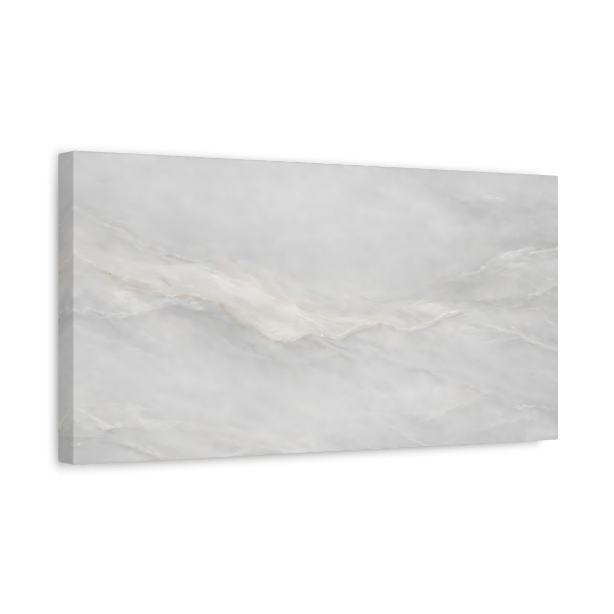 Side Mockup 3. Abstract Marble Texture White Gray Abstract shown as stretched canvas wall art
