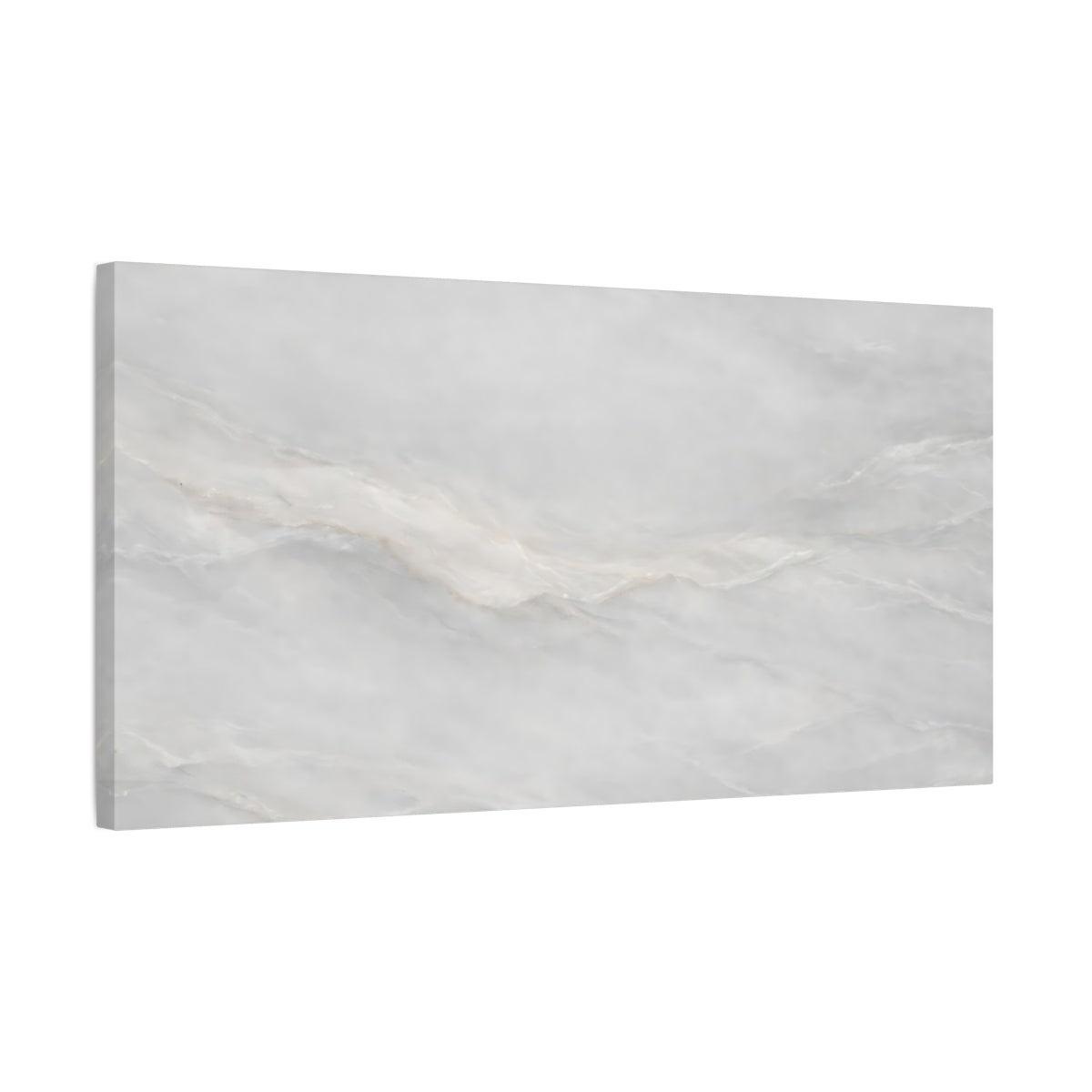 Side Mockup 2. Abstract Marble Texture White Gray Abstract shown as stretched canvas wall art