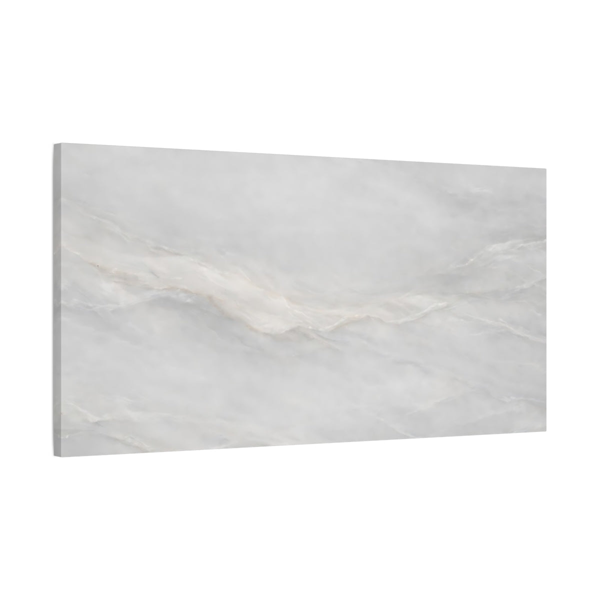 Side Mockup 1. Abstract Marble Texture White Gray Abstract shown as stretched canvas wall art