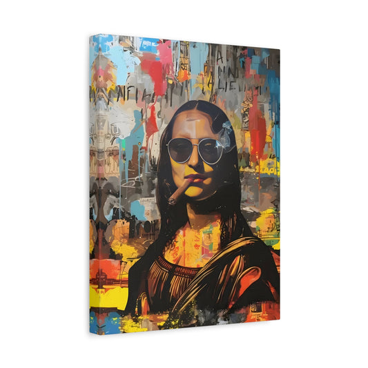 Modern Mona Lisa Canvas Wall Art Print, Fashionable Retro Artistic Bar Decor - YesArtYes