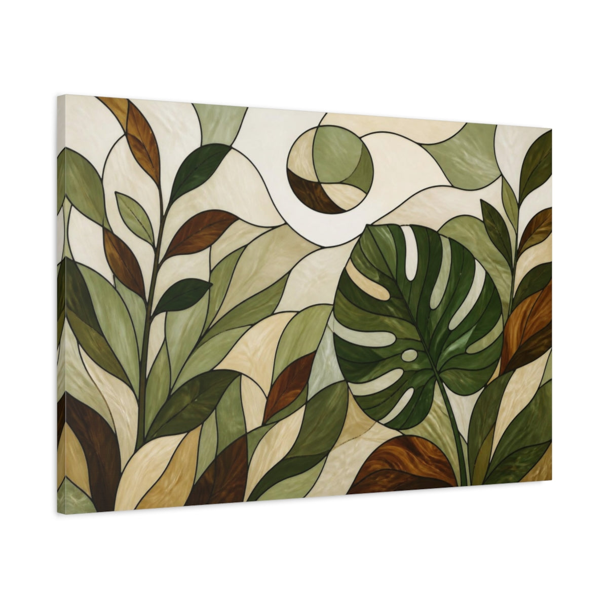 Main Mockup. Modern Monstera Leaf shown as canvas print