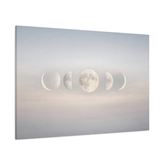 Modern Moon Phases Nature - Canvas Wall Art Print - YesArtYes