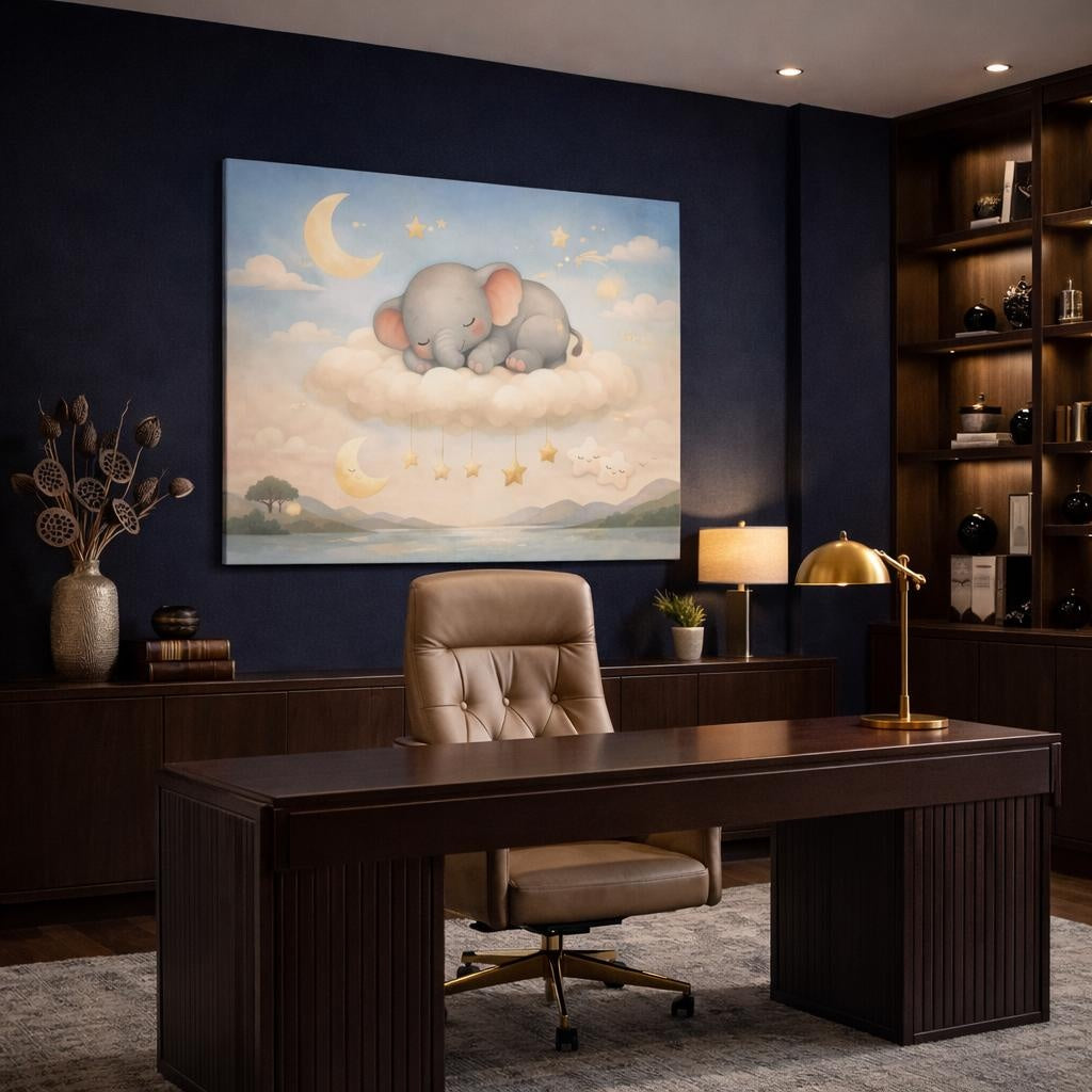 Modern Nursery Art shown as canvas wall art in a modern designer kids room