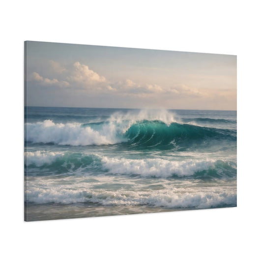 Modern Ocean Waves Wave Nature - Canvas Wall Art Print - YesArtYes
