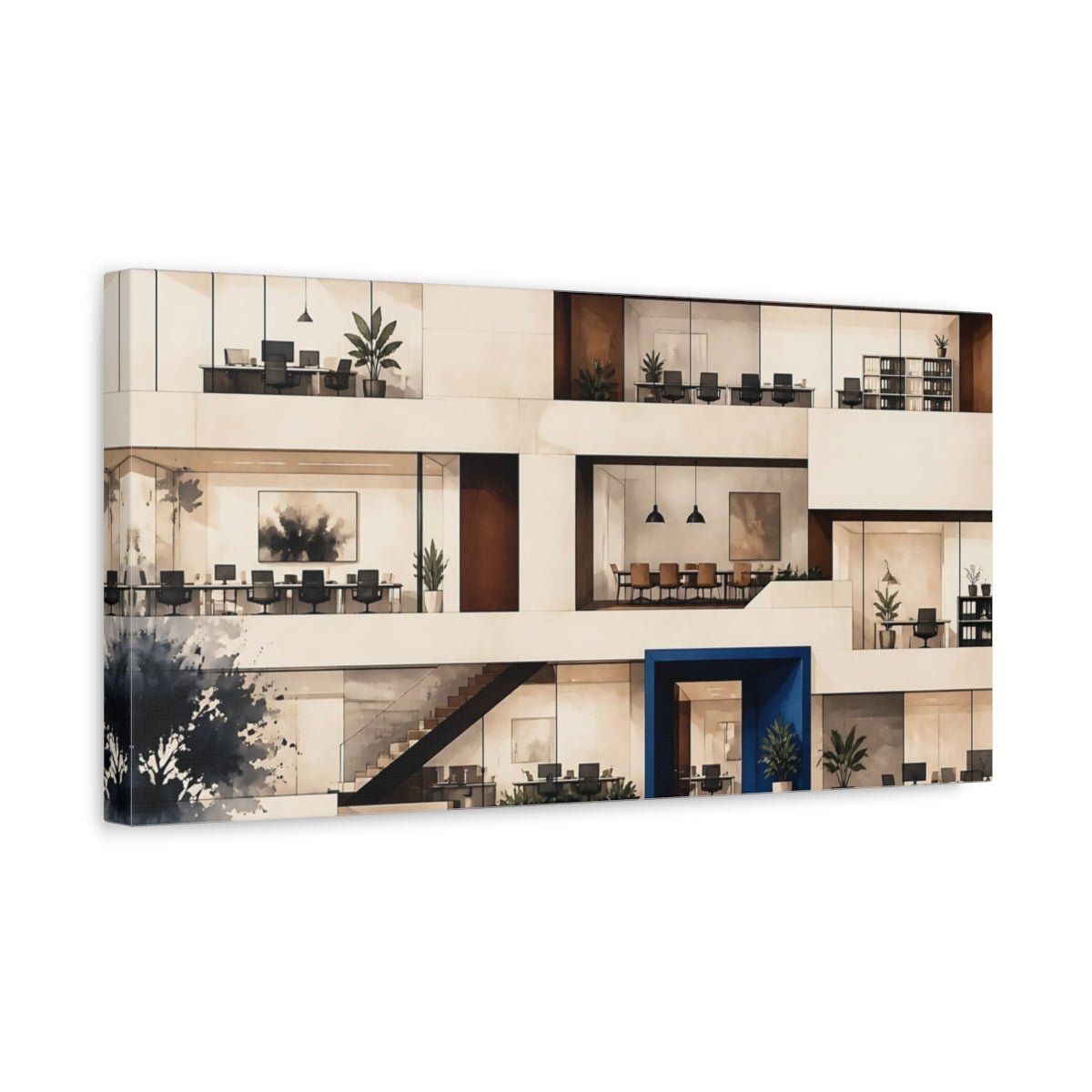Modern Office Interior Canvas Print – Workspace Wall - YesArtYes
