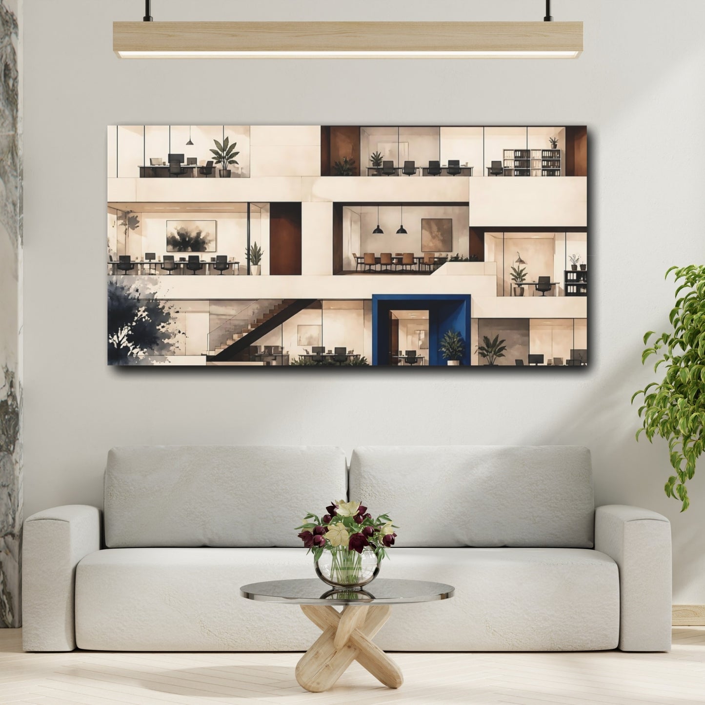 Mockup 2. Modern Office Interior shown as canvas print