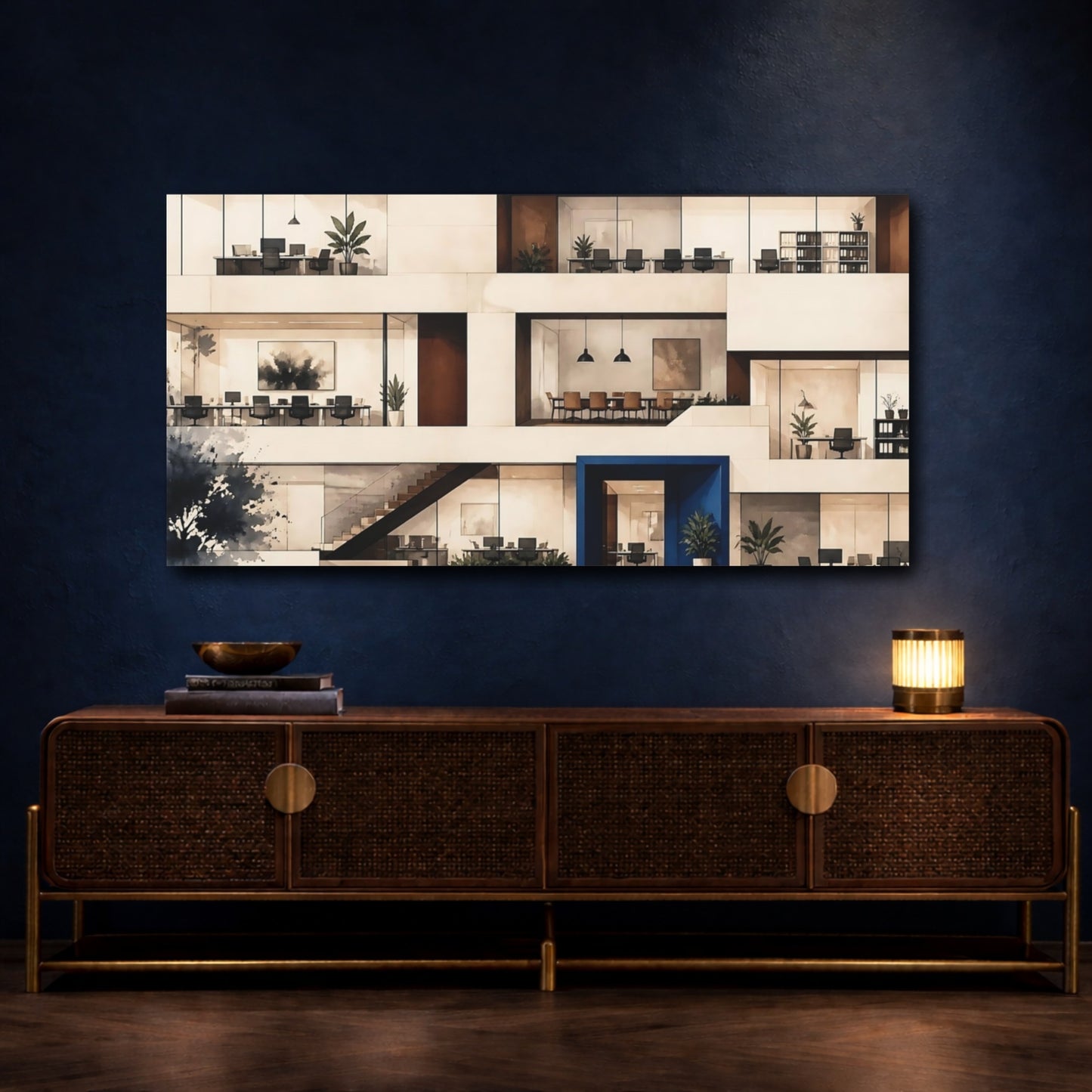Mockup 4. Modern Office Interior shown as canvas print