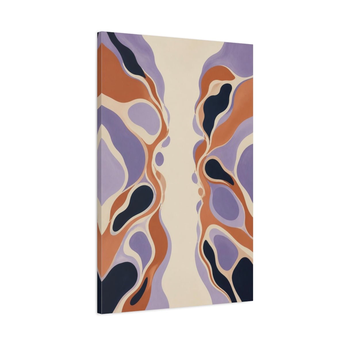 Modern Organic Shapes Canvas Print – Living Room, Above Sofa, Lavender, Terracotta, Navy - YesArtYes