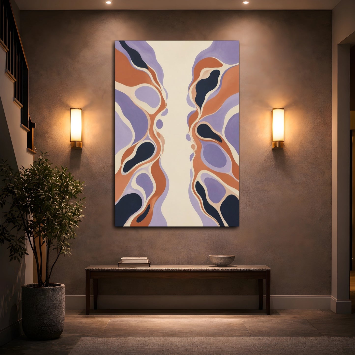 Mockup 2. Modern Organic Shapes shown as canvas print