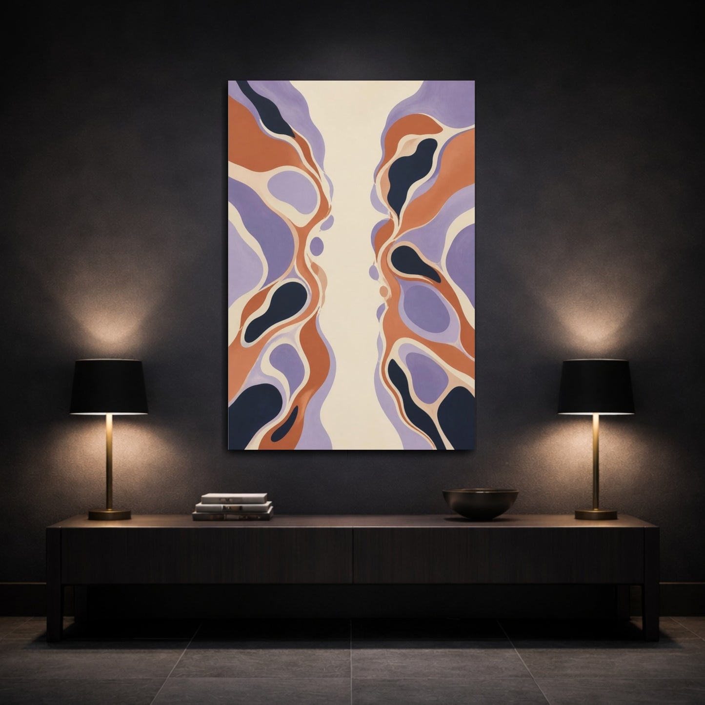 Mockup 3. Modern Organic Shapes shown as canvas print