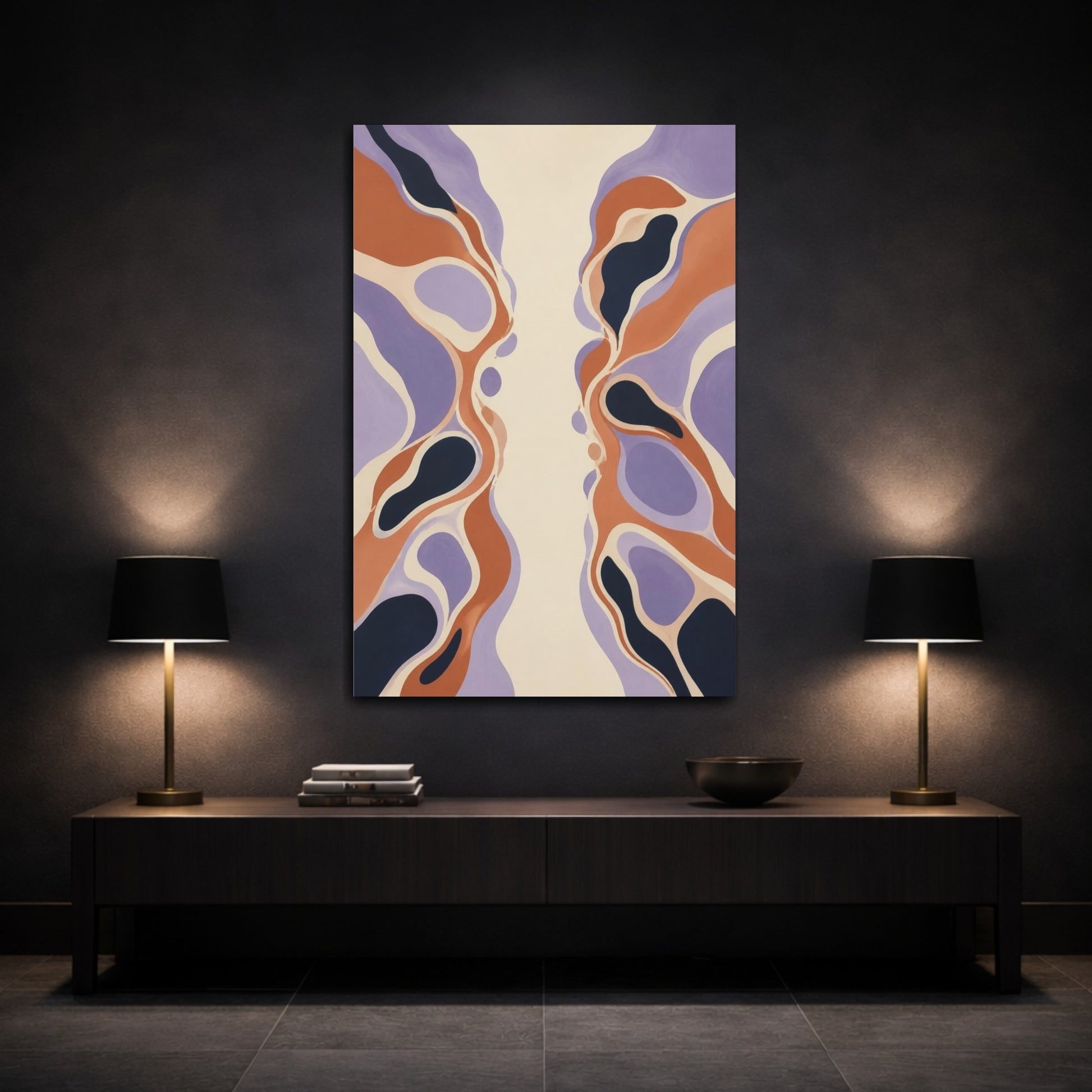 Mockup 3. Modern Organic Shapes shown as canvas print