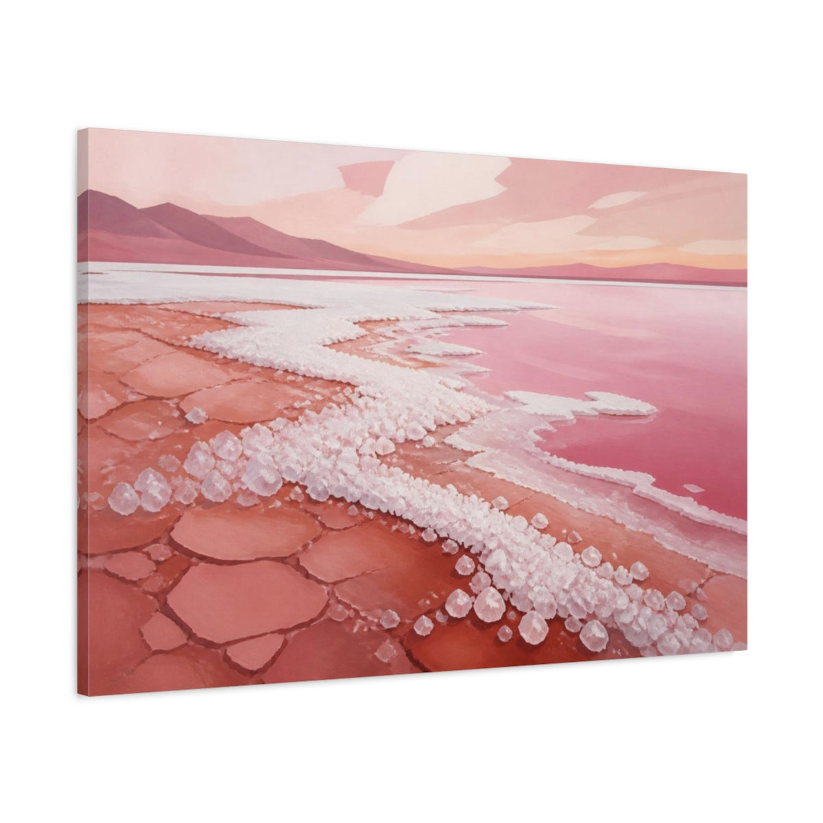 Main Mockup. Modern Pink Salt Shore shown as canvas print