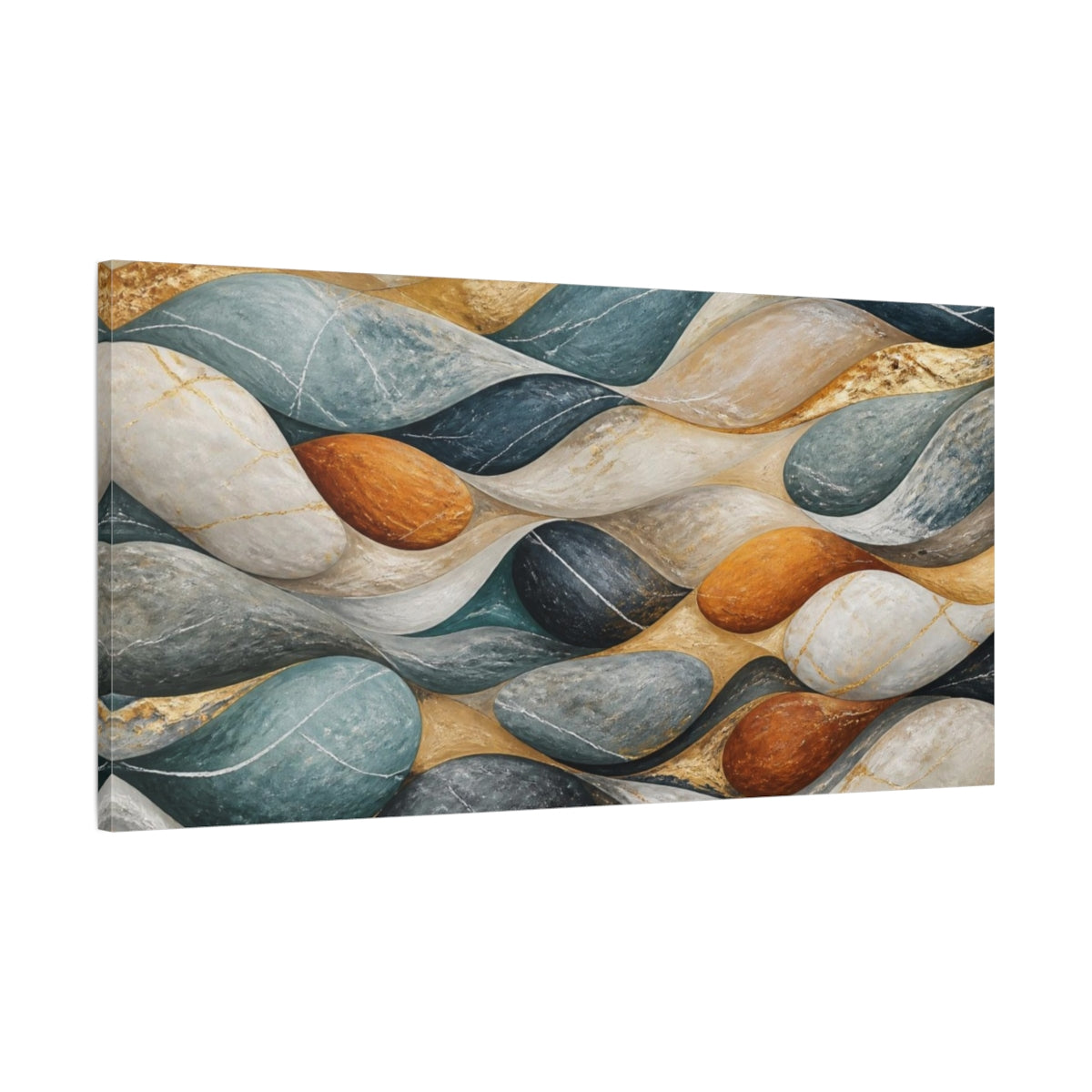 Main Mockup. Modern River Stones shown as canvas print