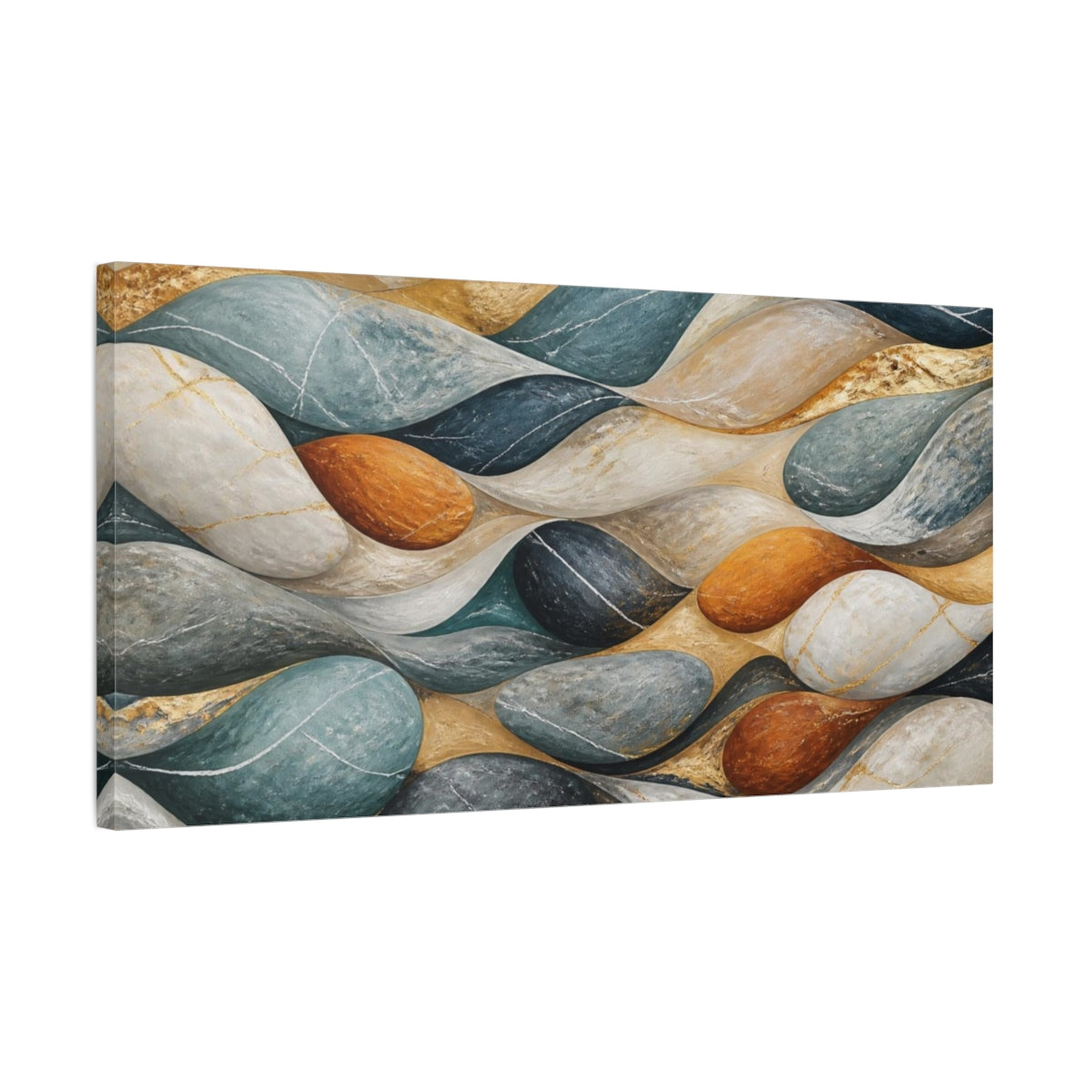Side Mockup 1. Modern River Stones shown as canvas print