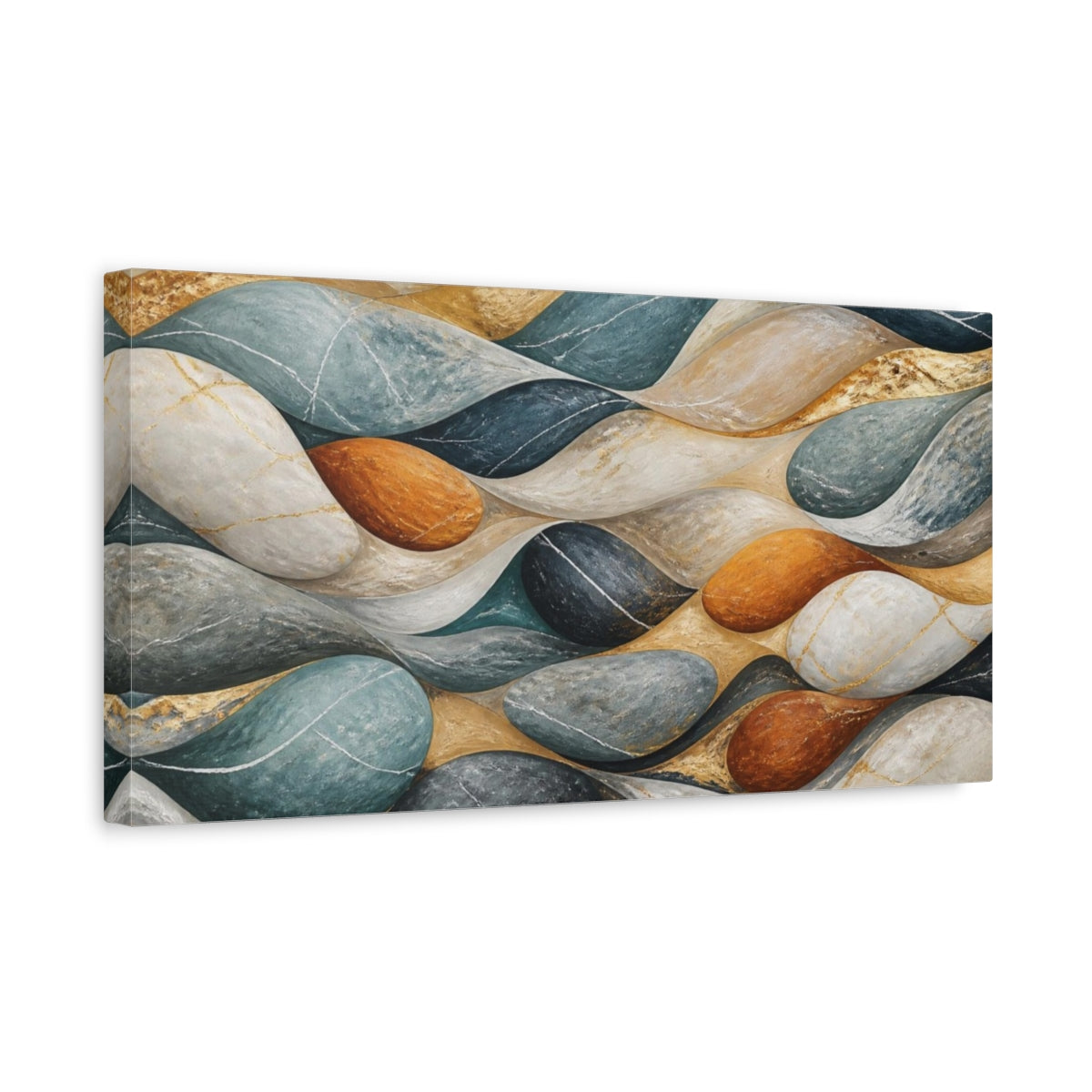 Side Mockup 3. Modern River Stones shown as canvas print