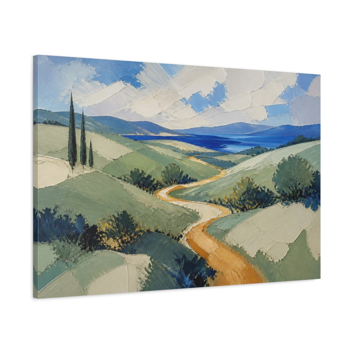 Main Mockup. Modern Rolling Hills shown as canvas print