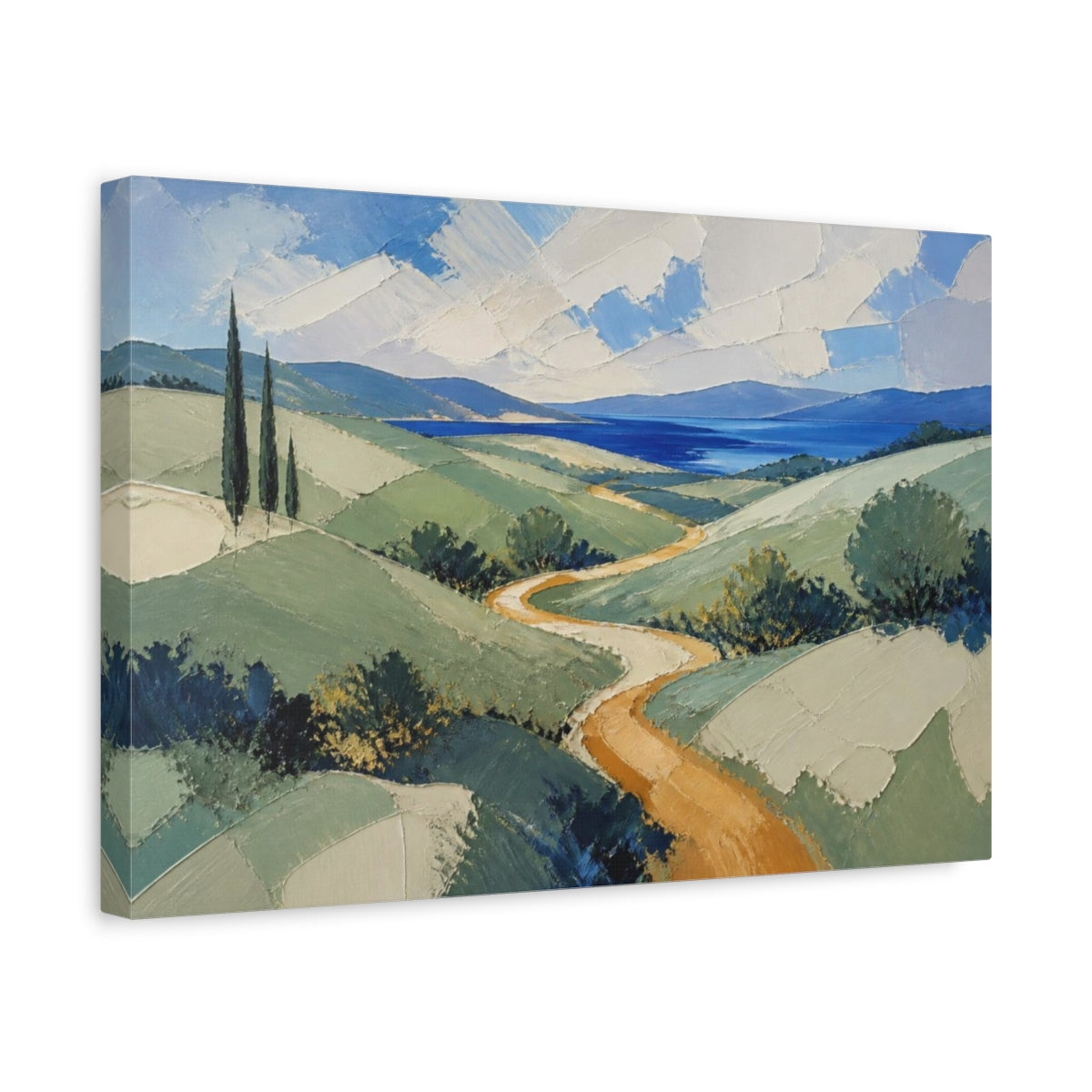 Side Mockup 4. Modern Rolling Hills shown as canvas print