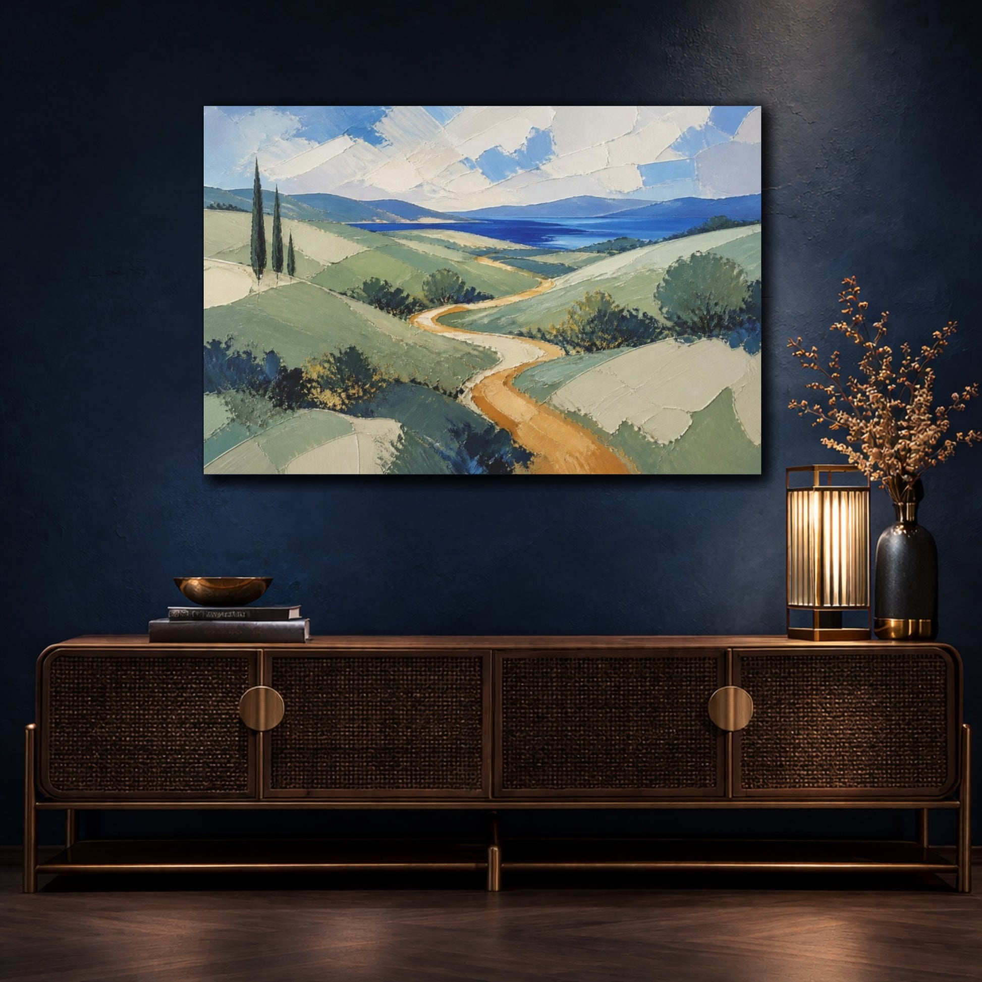 Mockup 4. Modern Rolling Hills shown as canvas print