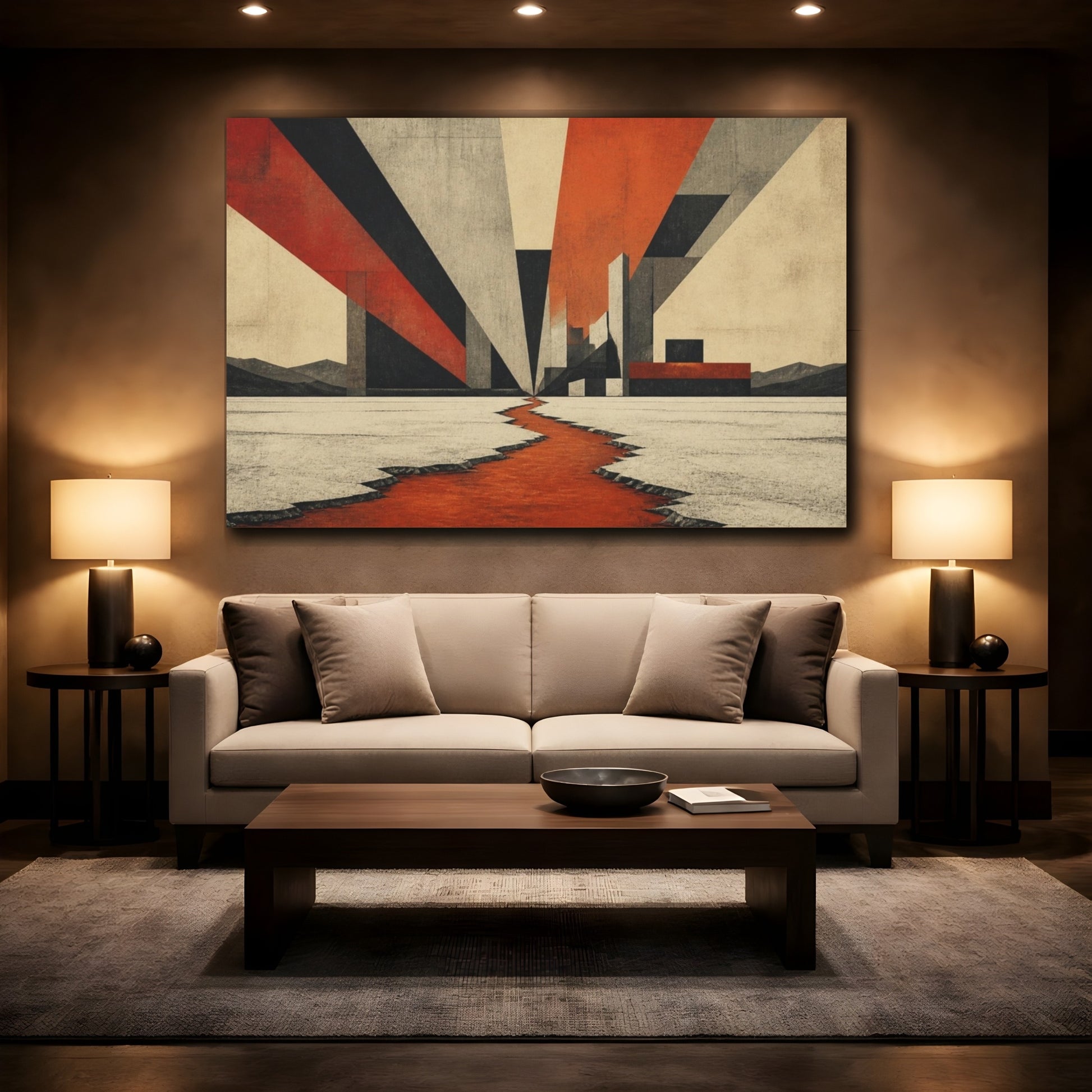 Mockup 2. Modern Salt Flats shown as canvas print
