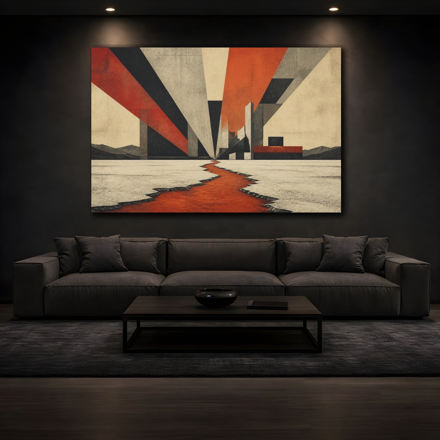 Mockup 3. Modern Salt Flats shown as canvas print
