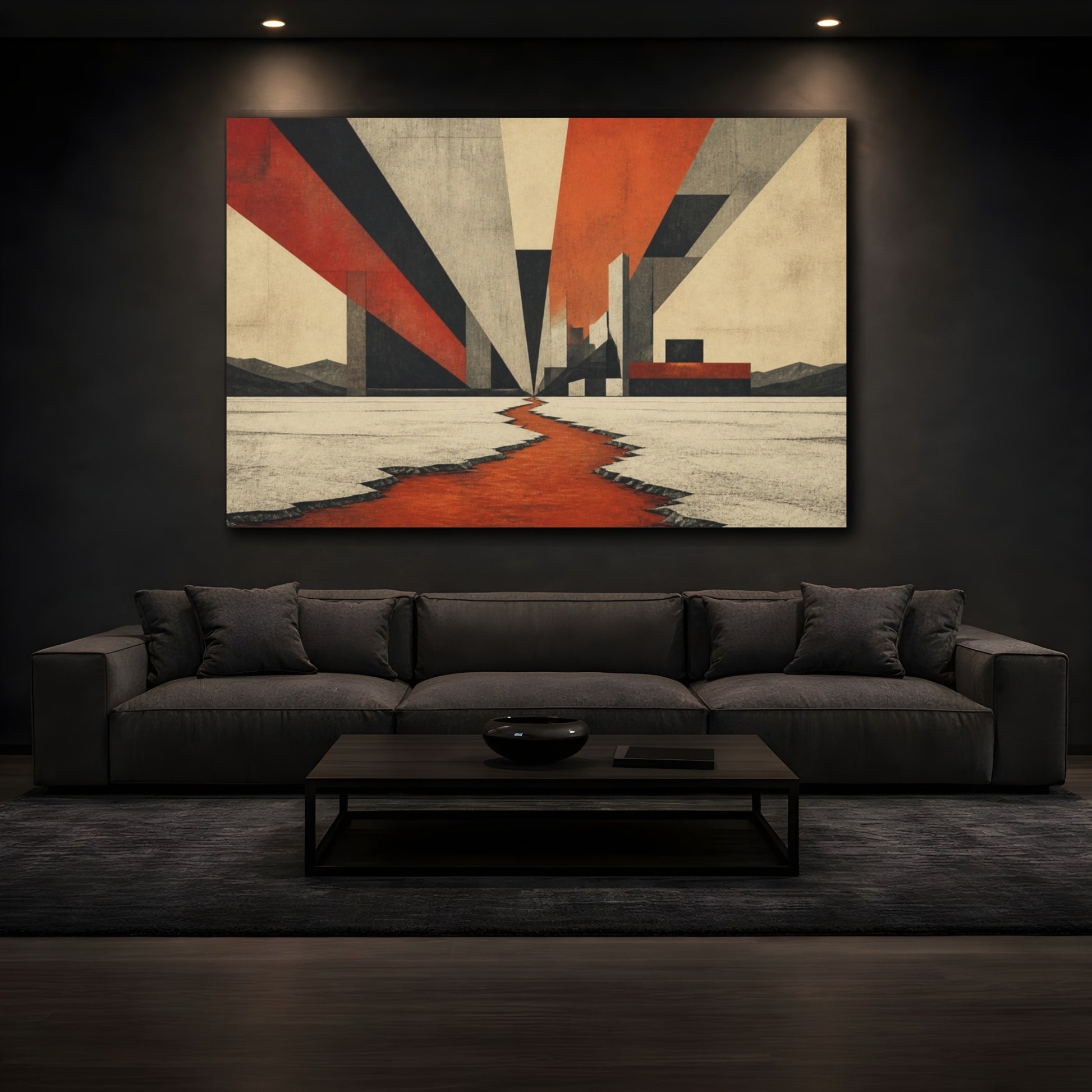 Mockup 3. Modern Salt Flats shown as canvas print