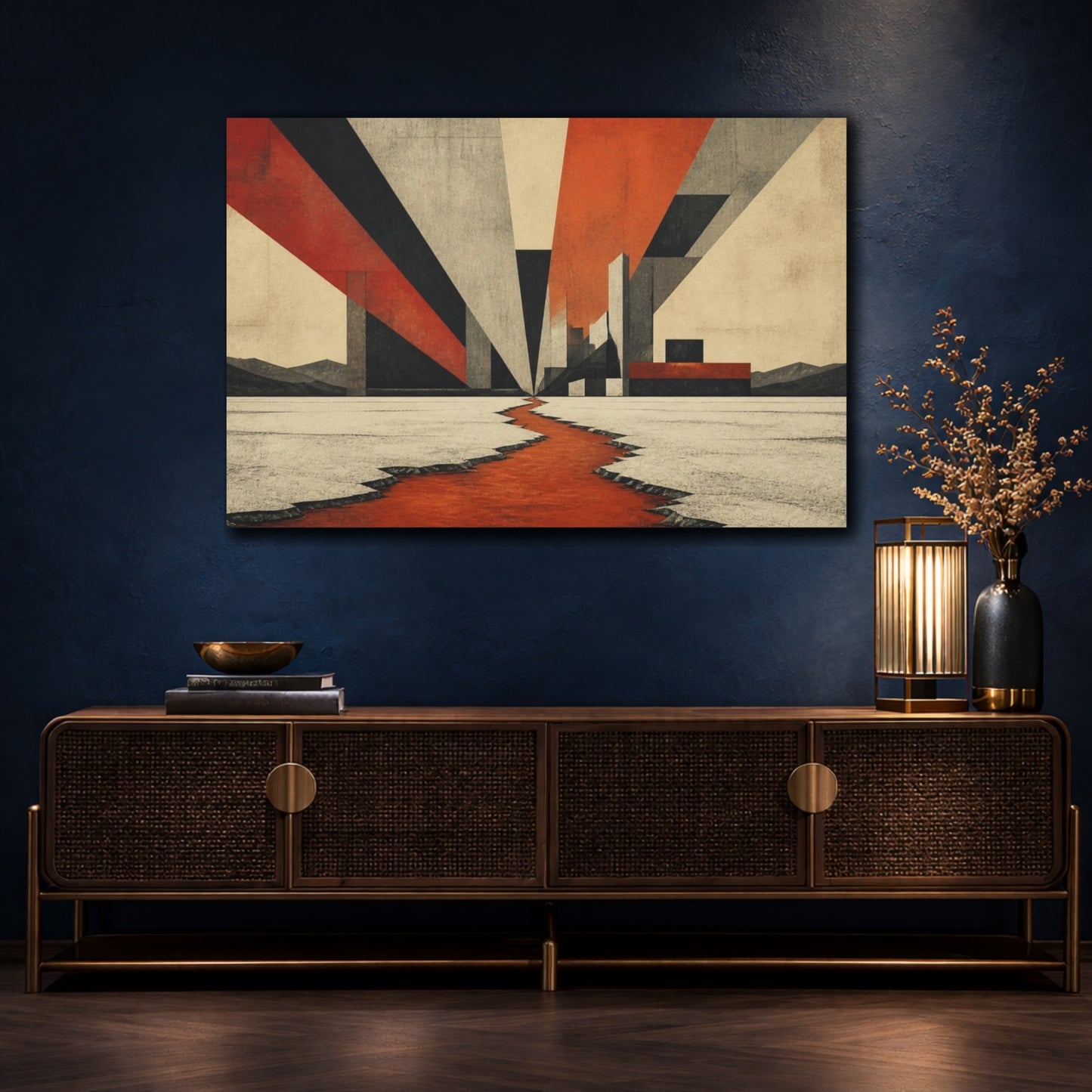 Mockup 4. Modern Salt Flats shown as canvas print